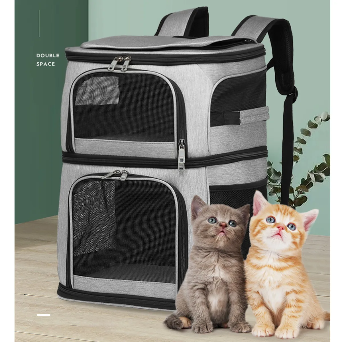 Outdoor Ventilated Double-Compartment Pet Carrier Backpack 6