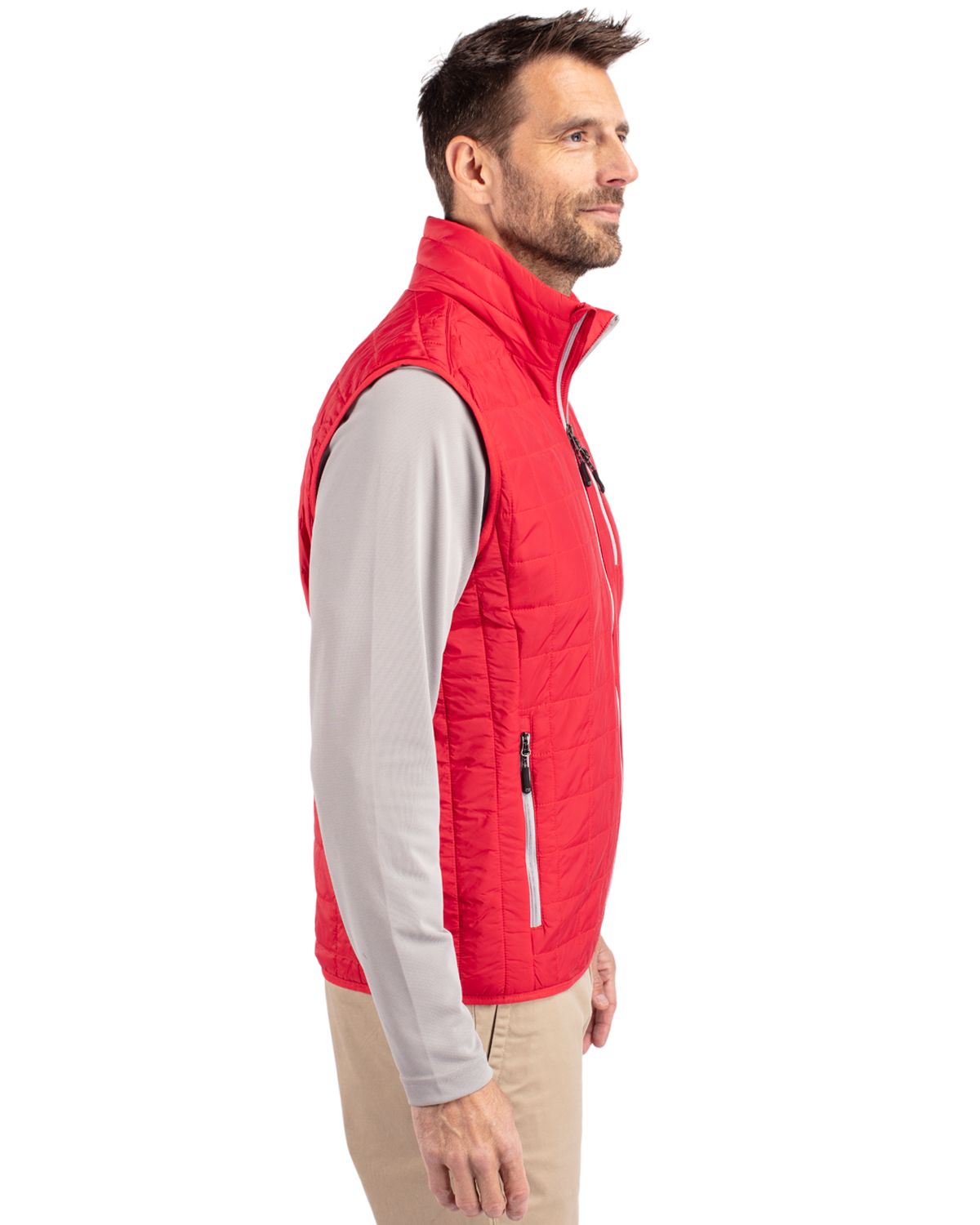 Cutter & Buck Rainier Recycled Insulated Puffer Mens Big & Tall Full Zip Vest Big & Tall 80