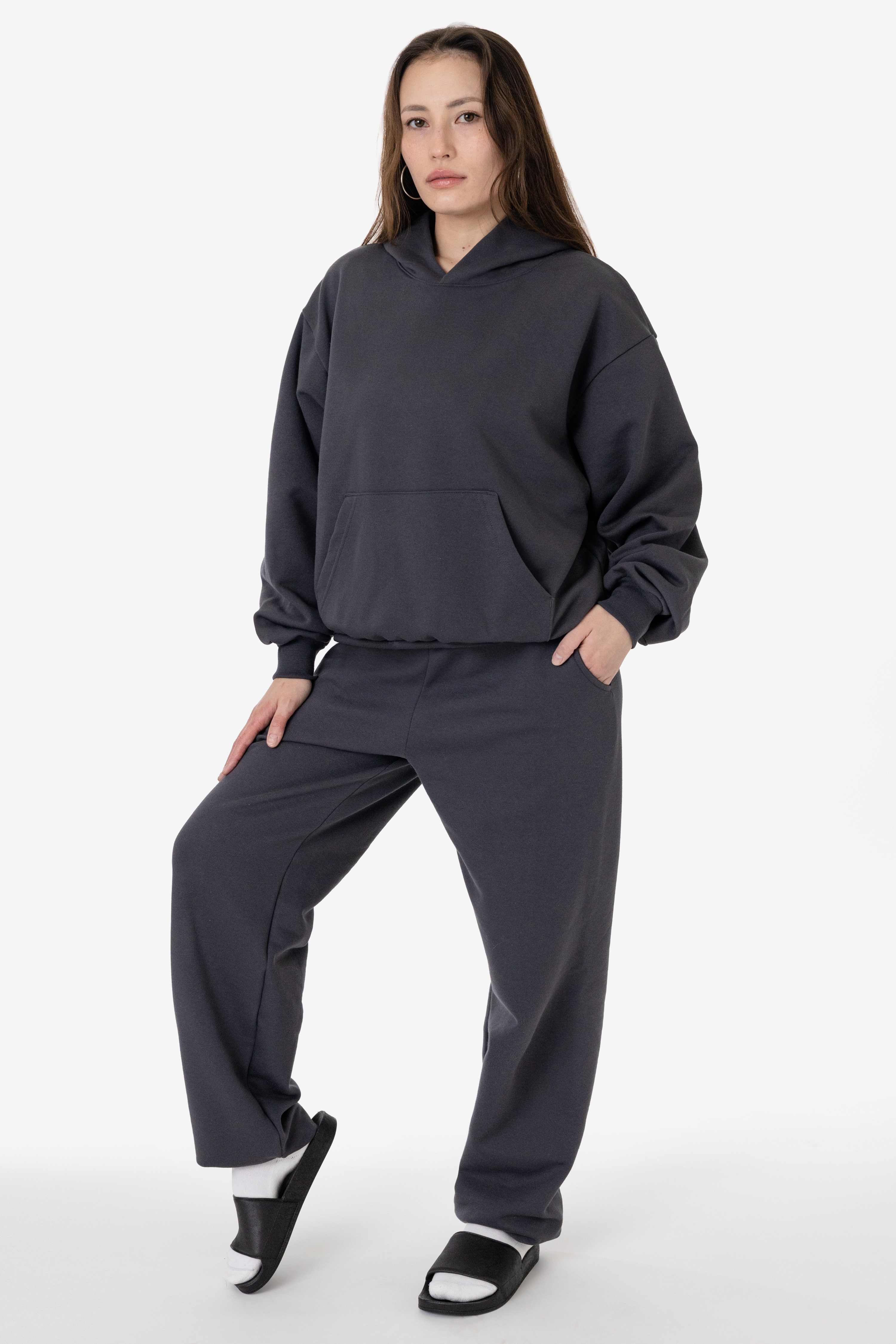 10 OZ MID-WEIGHT POLY COTTON FLEECE WIDE HOODIE 17