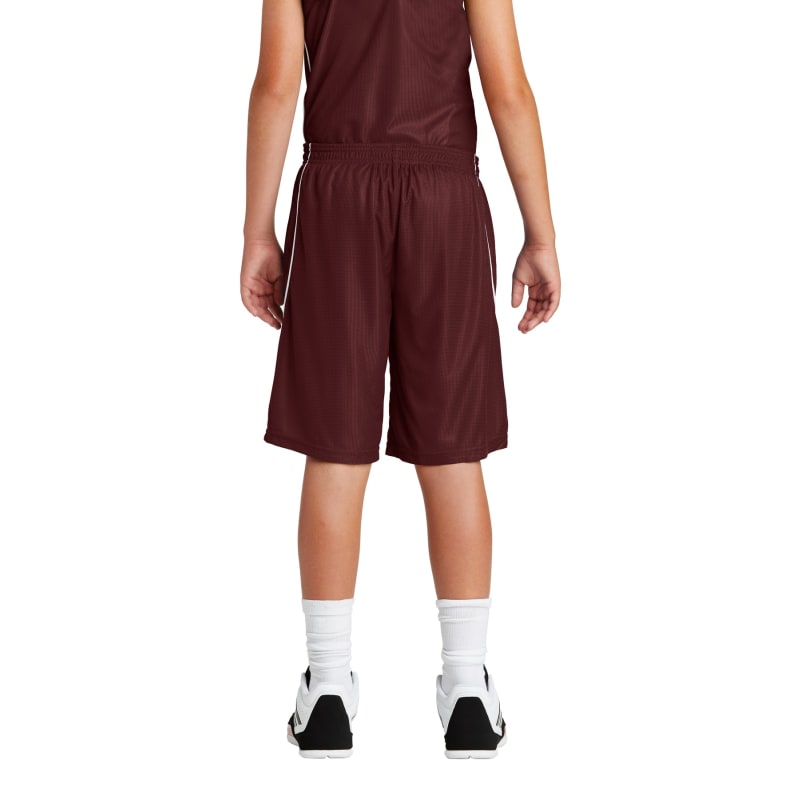 Sport-Tek Youth PosiCharge Mesh Reversible Spliced Short. 8