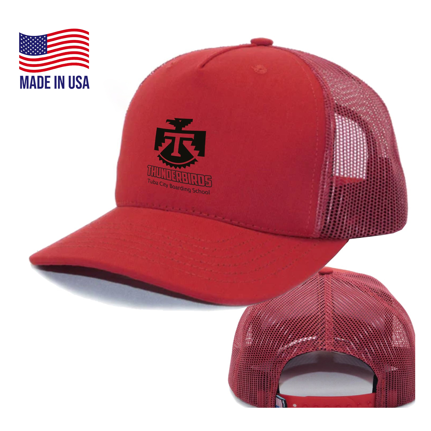 True American Made 5-Panel Matching Mesh Trucker Cap 2