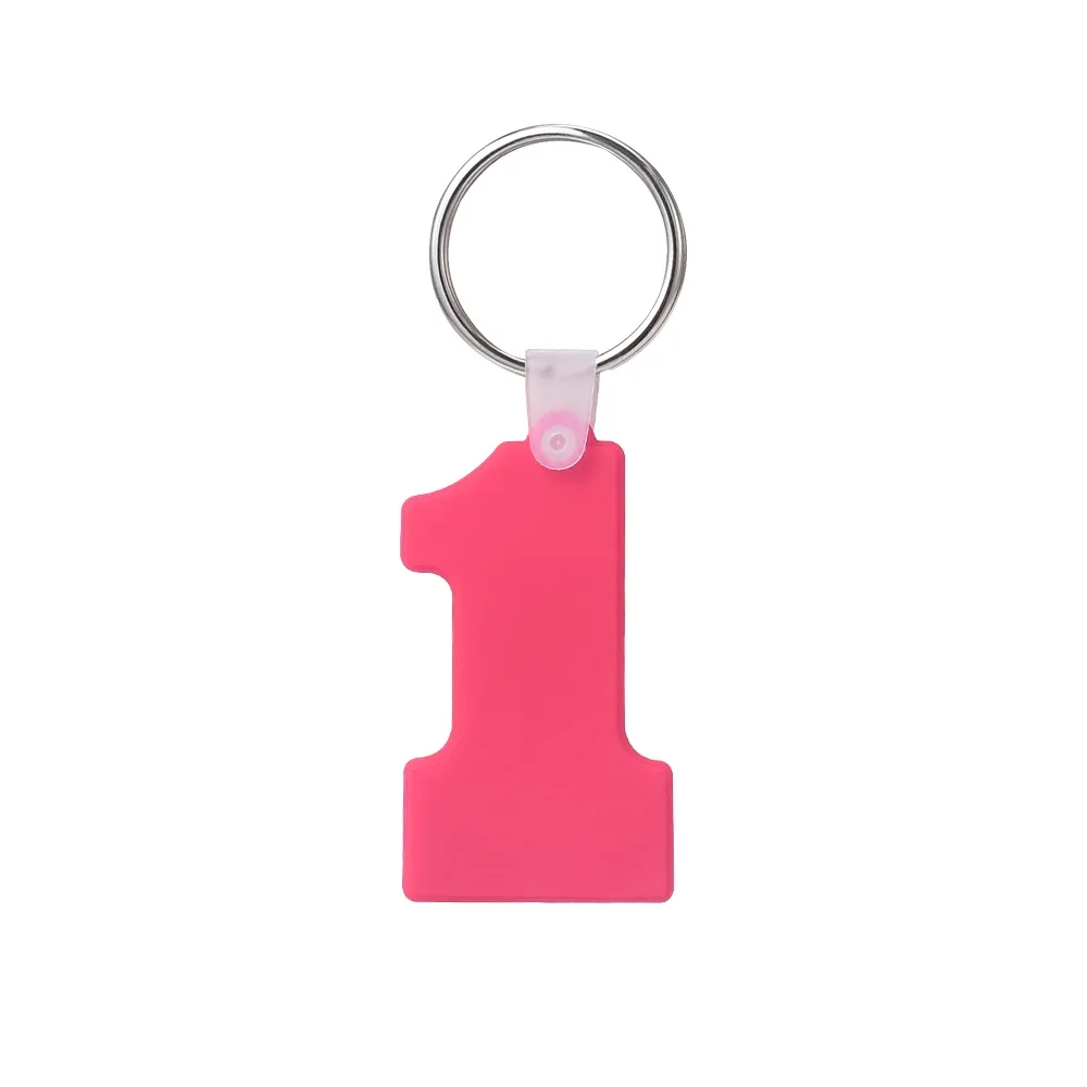 Number One-Shaped Silicone Keychain 22