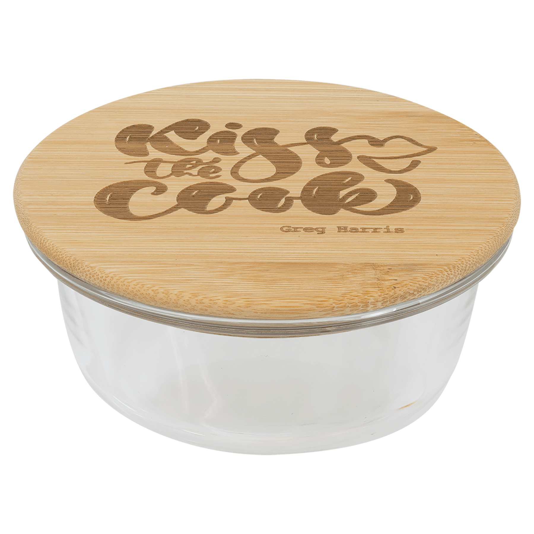 13 oz. Round Glass Container with Bamboo Lid 2