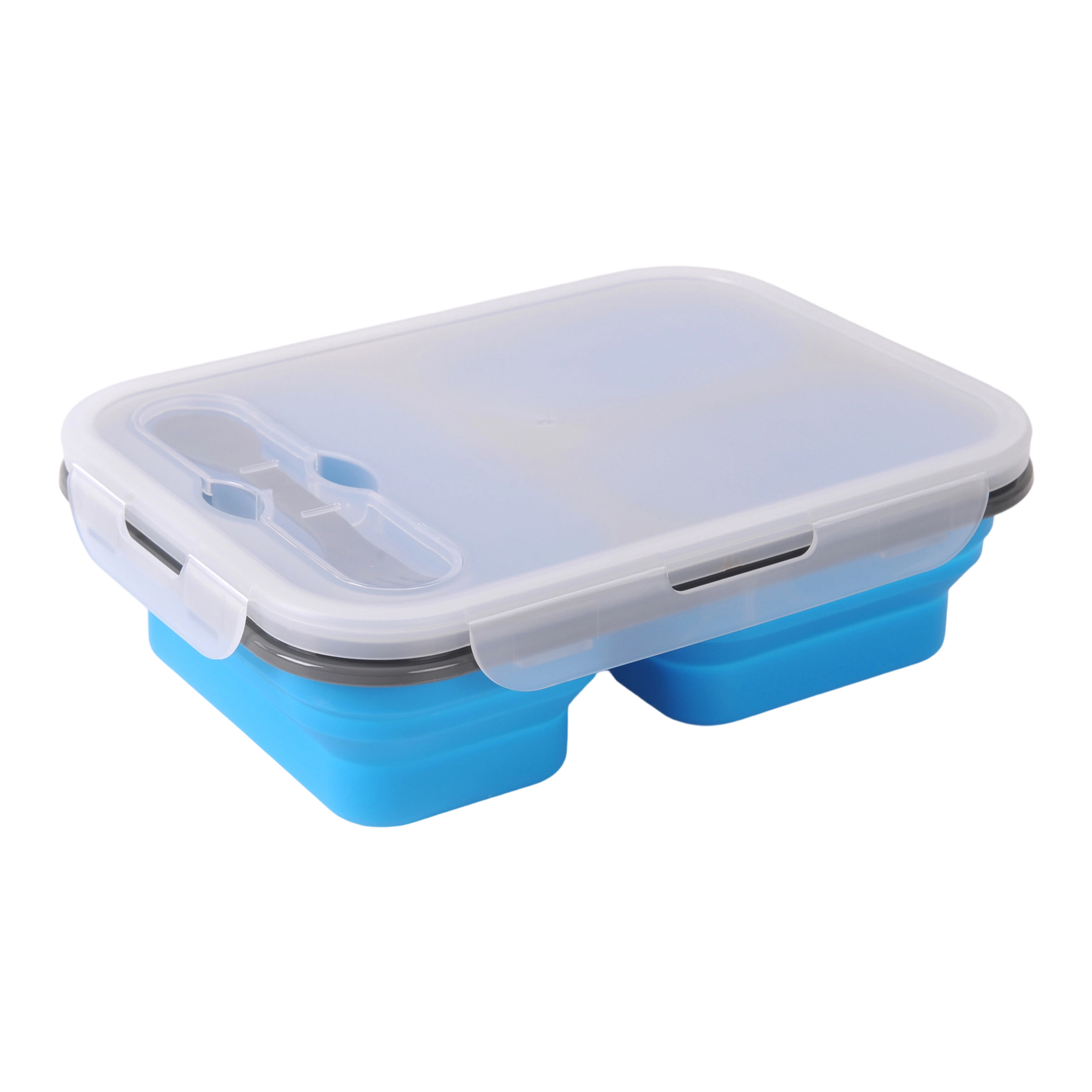 Collapsible Food Grade Silicone Lunch Box 9.36" x 6.83" x 1.37" 2