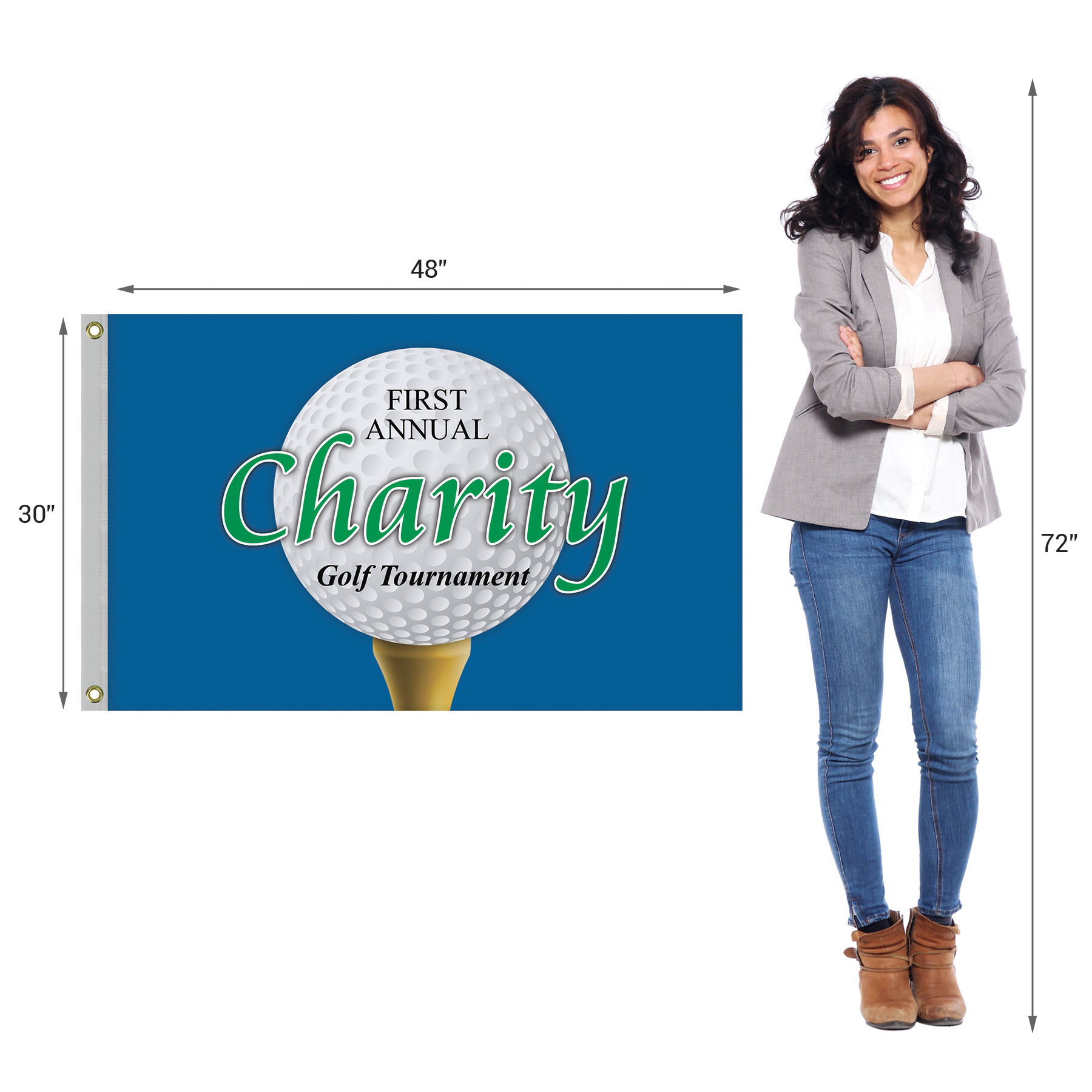 2.5' x 4' Promotional Polyester Single Reverse Flag 4