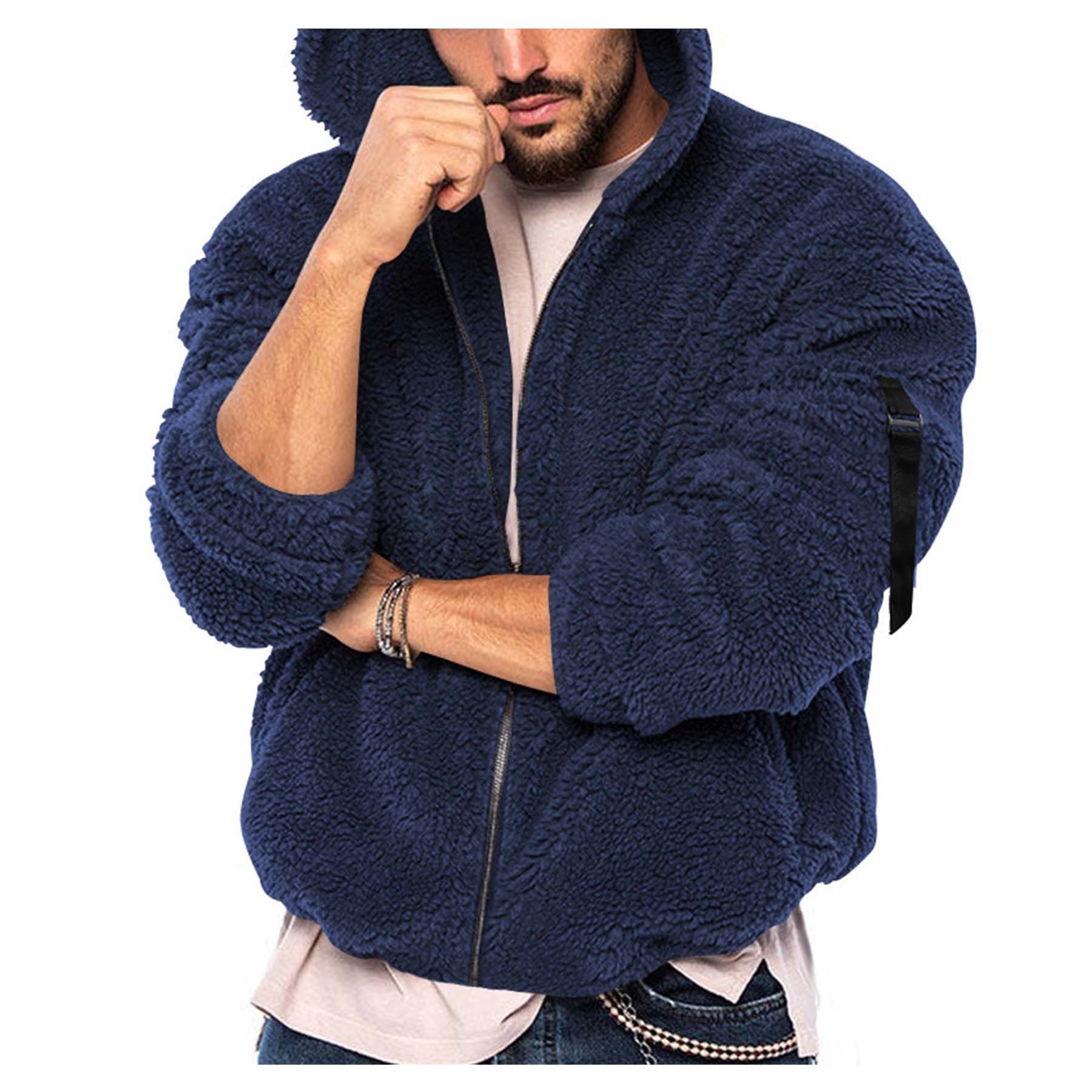 Men's Double Side Fleece Hoodie Jacket 7