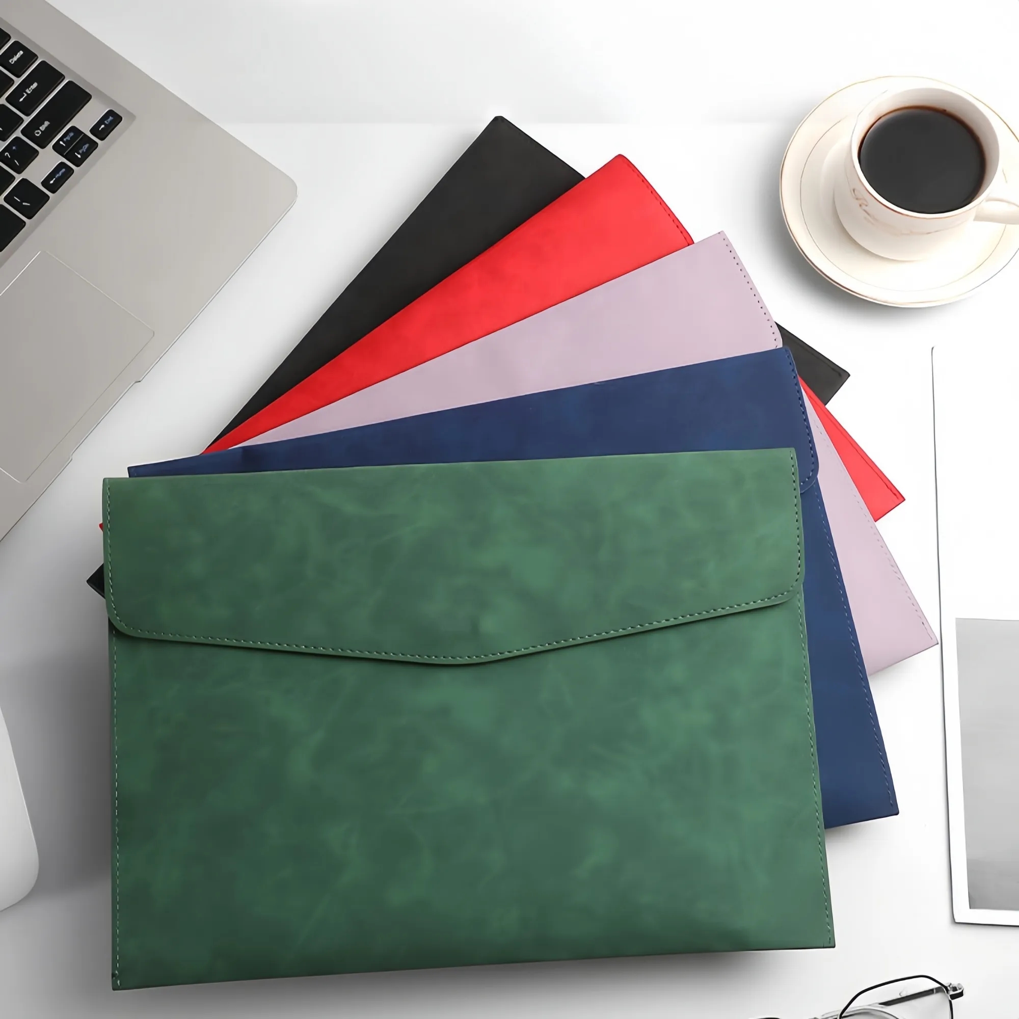 Premium Durable Magnetic Snap Waterproof PU File Folder 2