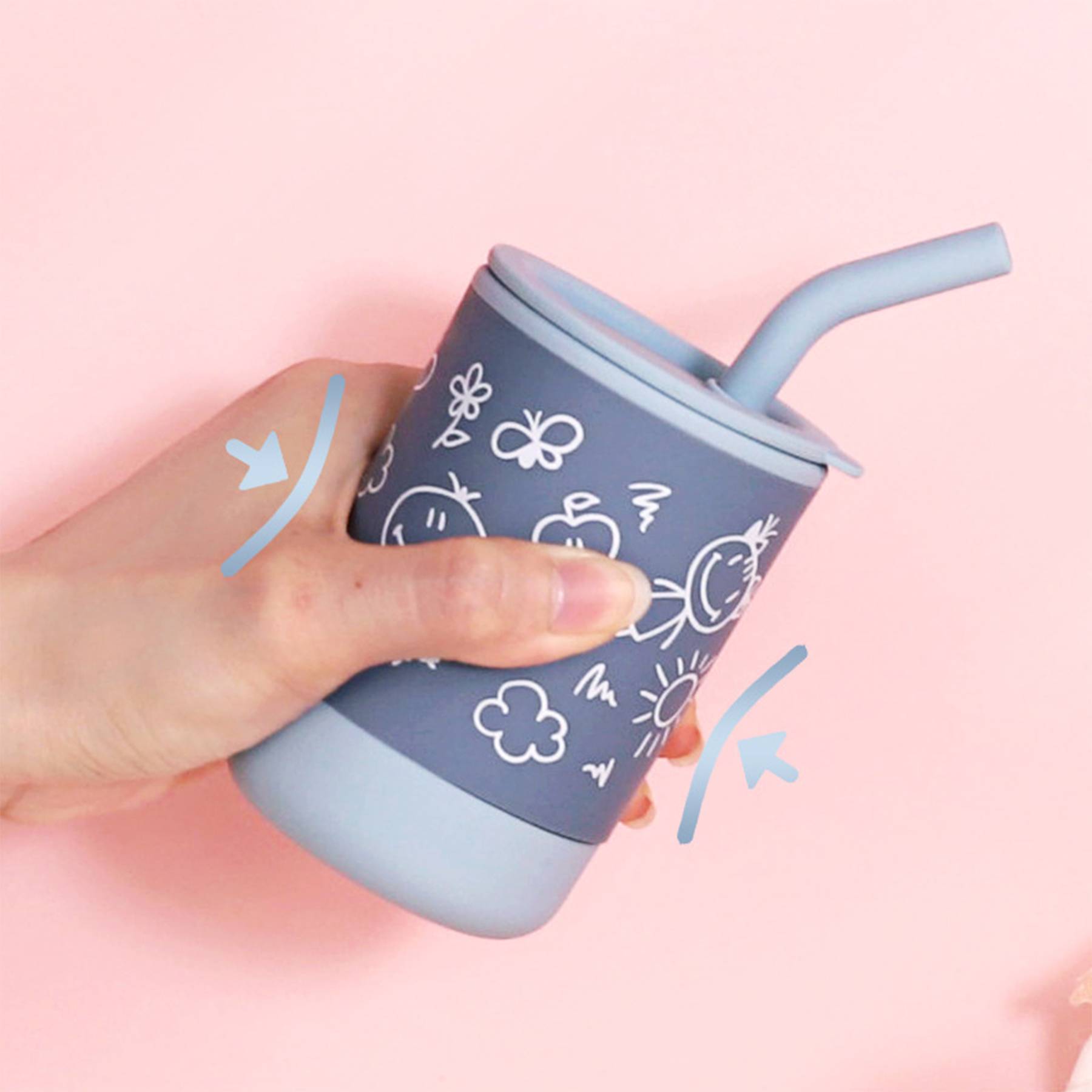 Silicone Training Sippy Cups for Toddler with Straw 8