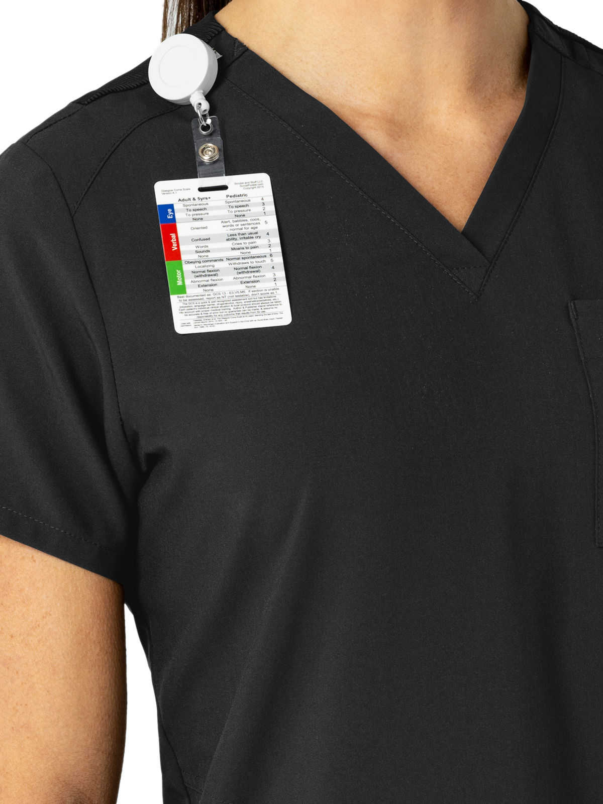 W123 Women's Three-Pocket Flex-N-Reach V-Neck Top