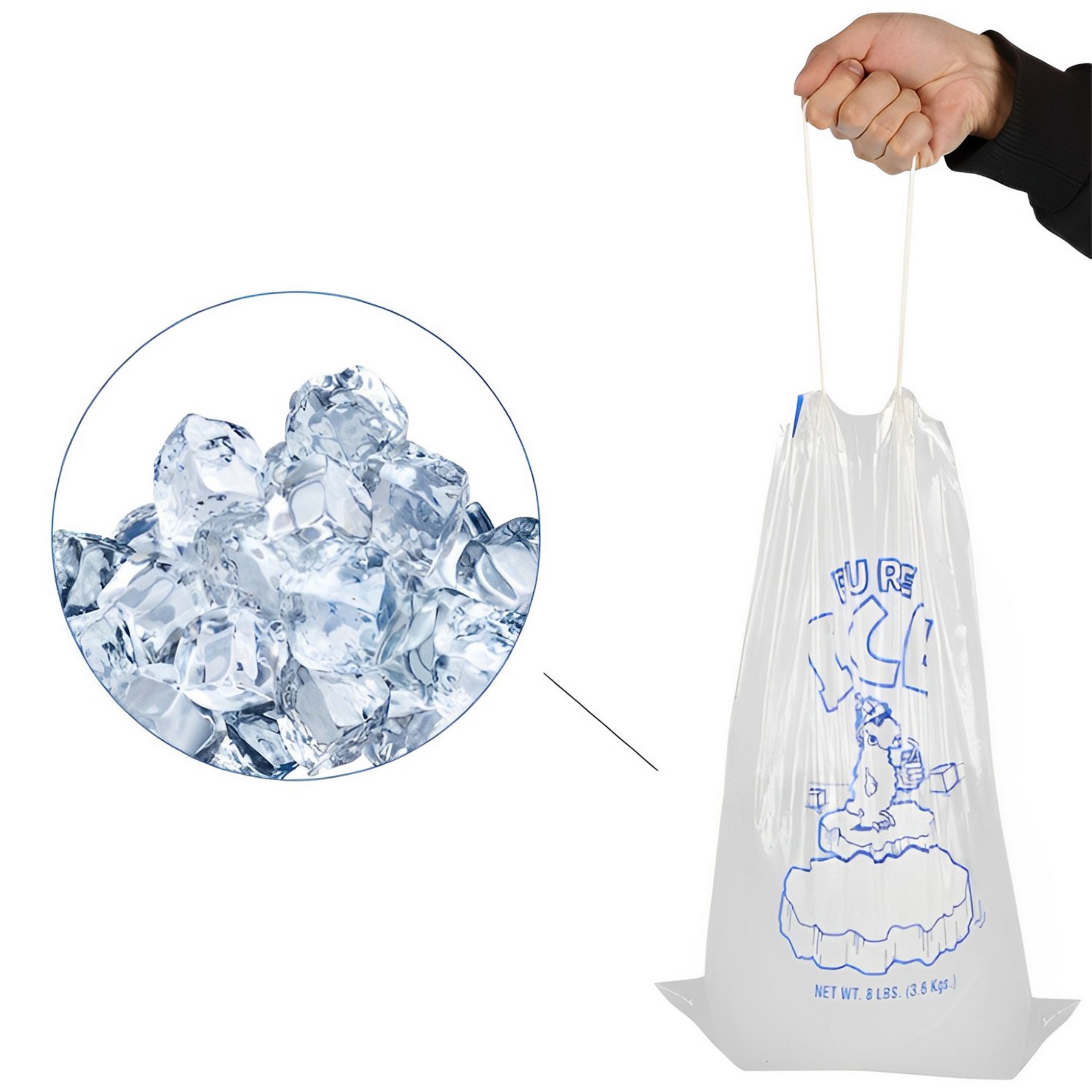 Custom Plastic Ice Bags With Drawstring 1