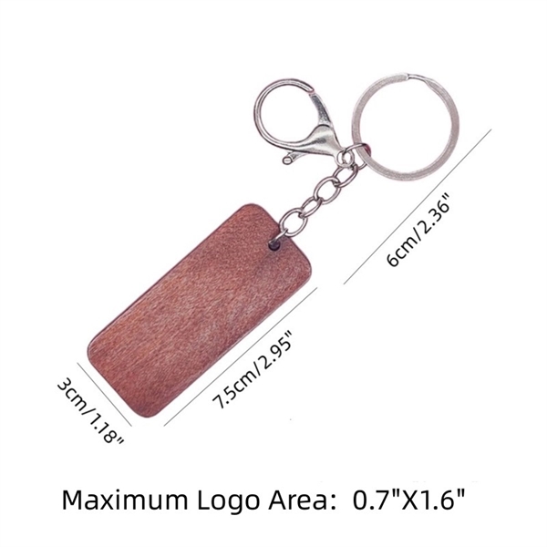 Wood Keychain with Lobster Clasp 3