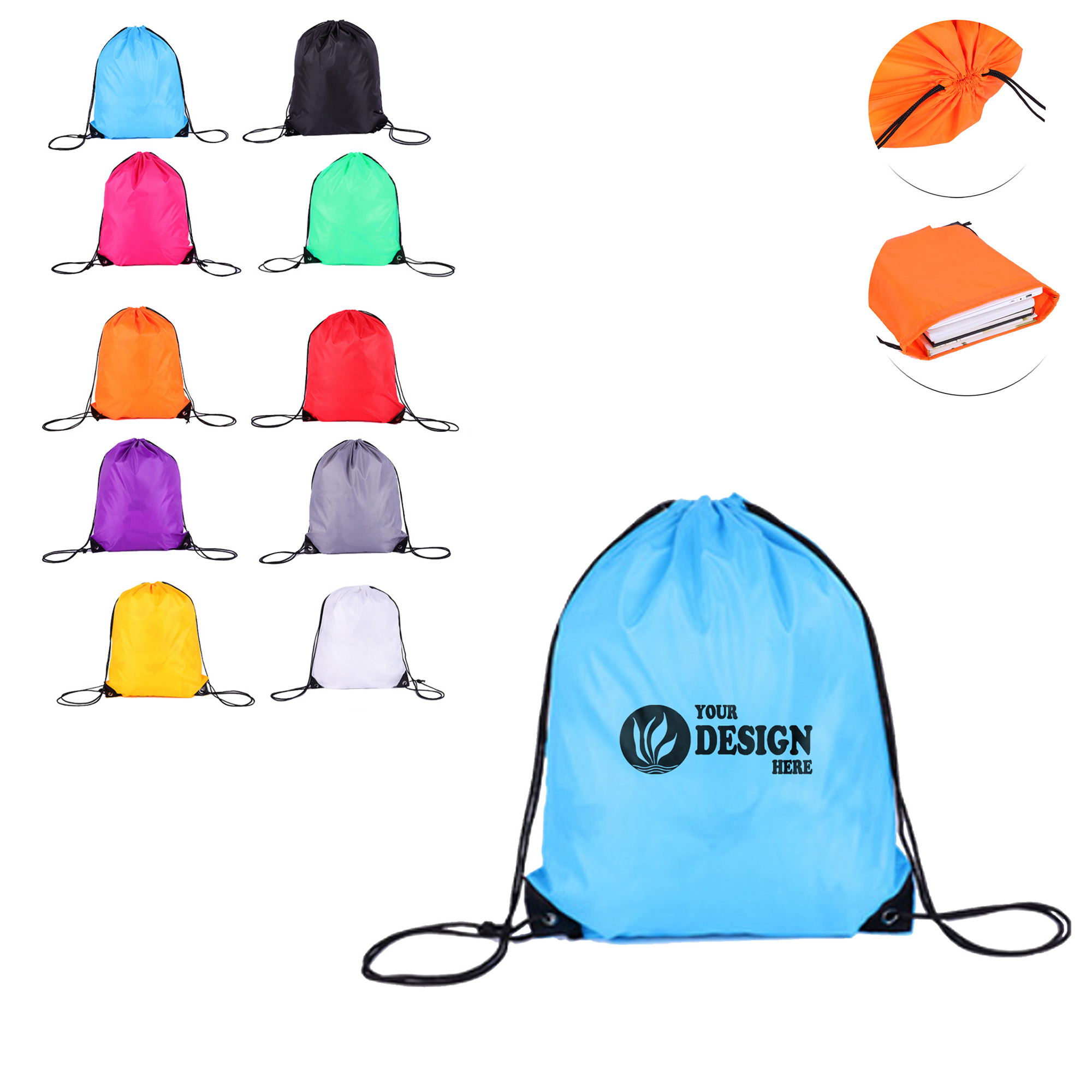 Custom Polyester Drawstring Backpack 2