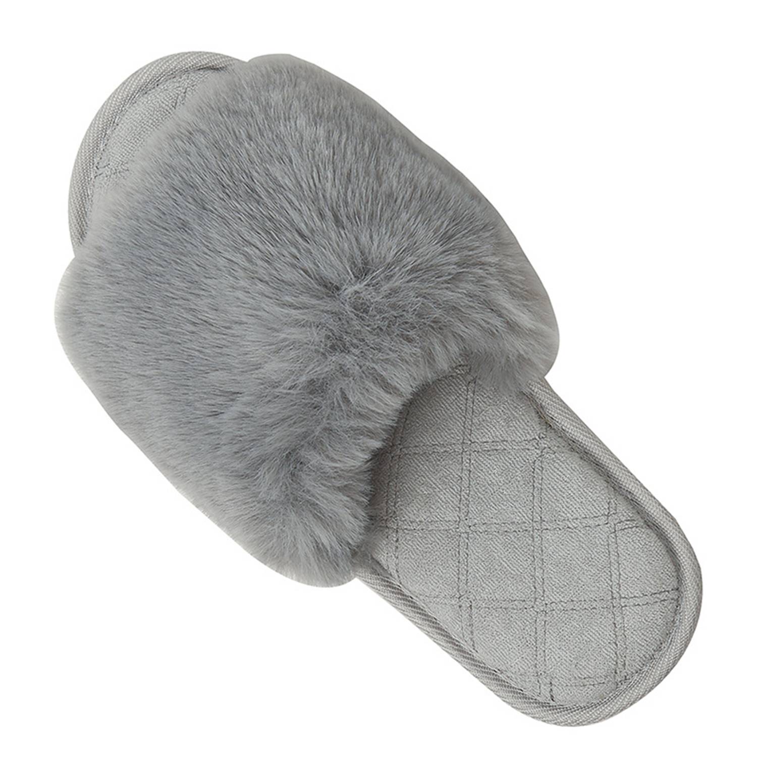 Women's Large Size Indoor Rabbit Fur Cotton Slippers 4