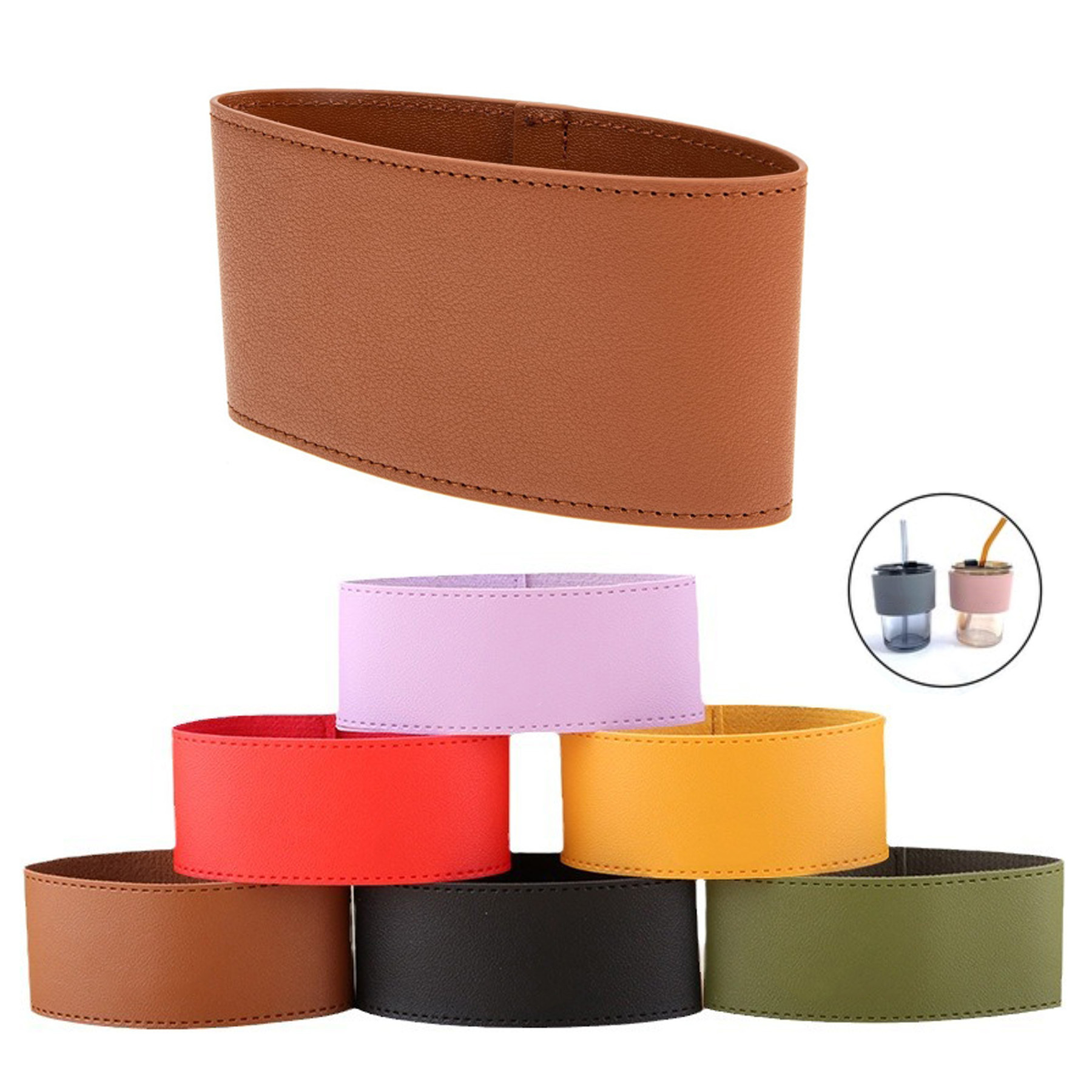 PU Leather Coffee Cup Sleeve 2