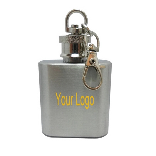 Mini 1oz Stainless Steel Flask With Keychain 1