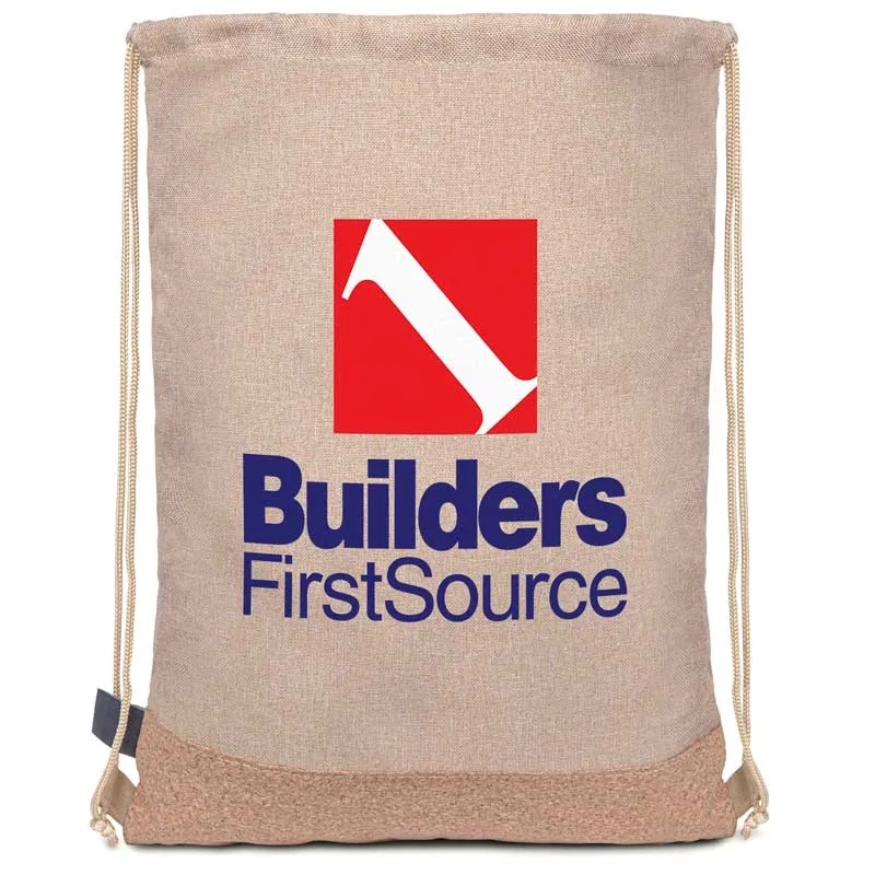 Taylor RPET Drawstring Backpack - Khaki 6