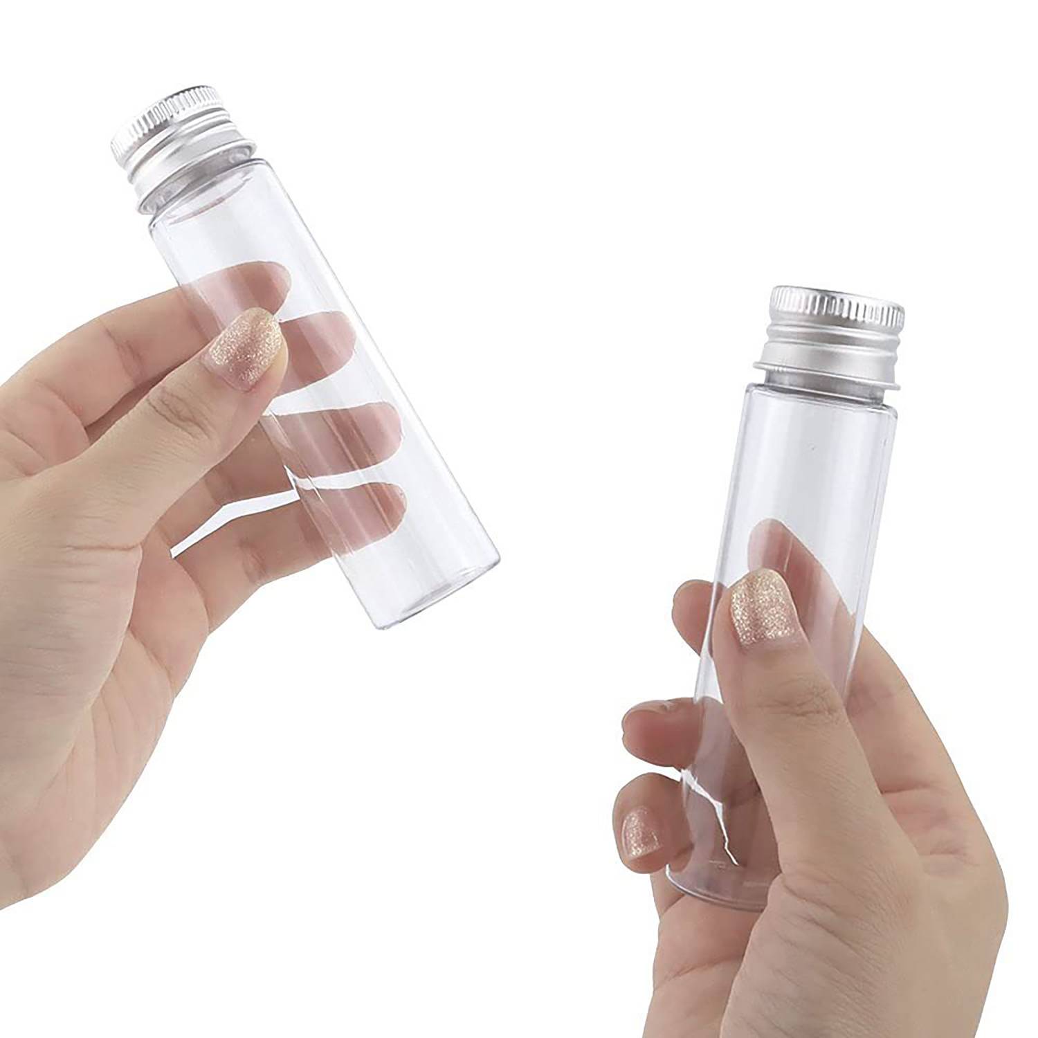 2oz Transparent Plastic Test Tube w/ Screw Cap 1