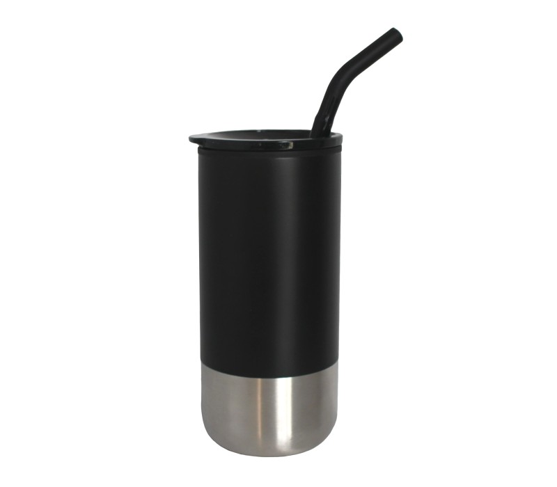 Vacuum Stainless Steel Tumbler with Straw, 18 oz. 8