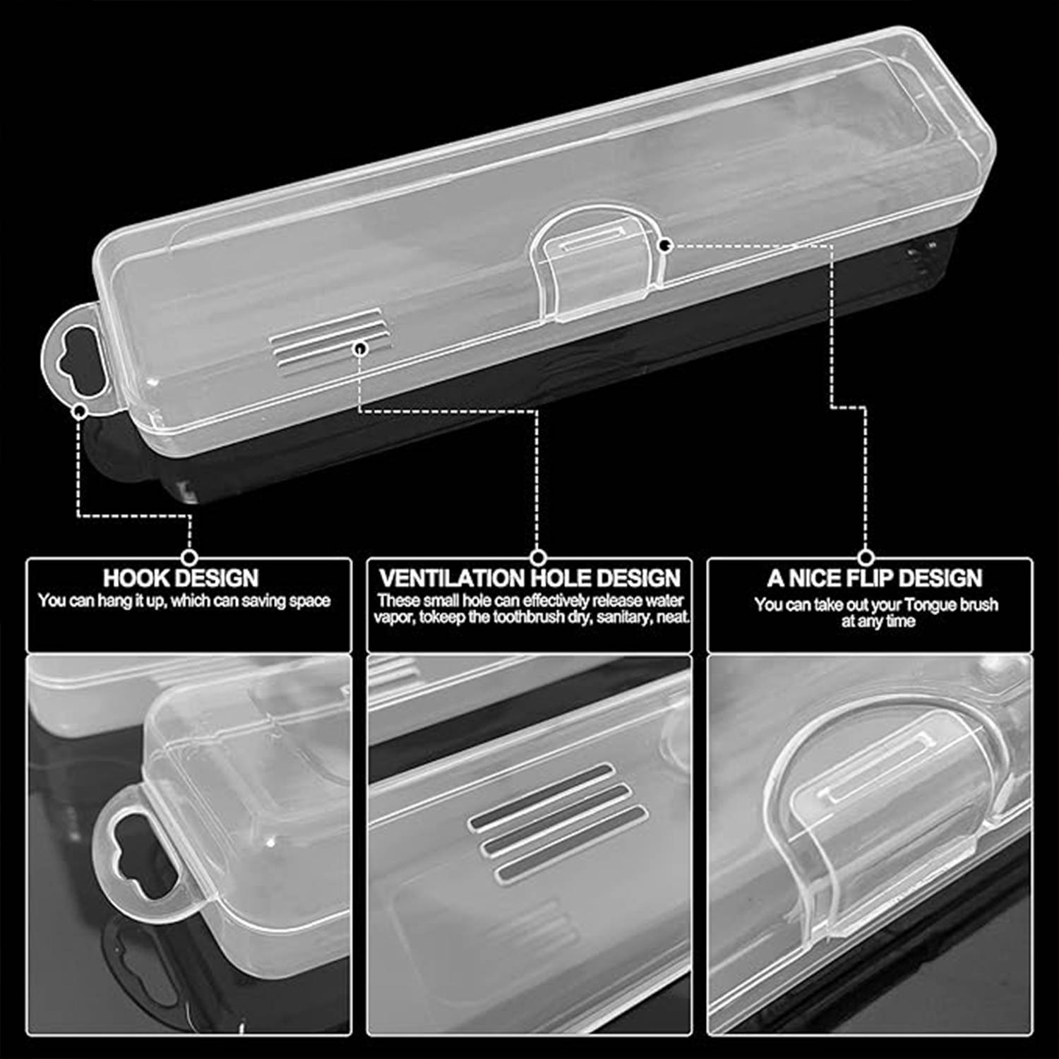 Portable PP Plastic Toothbrush Utensil Storage Case 4