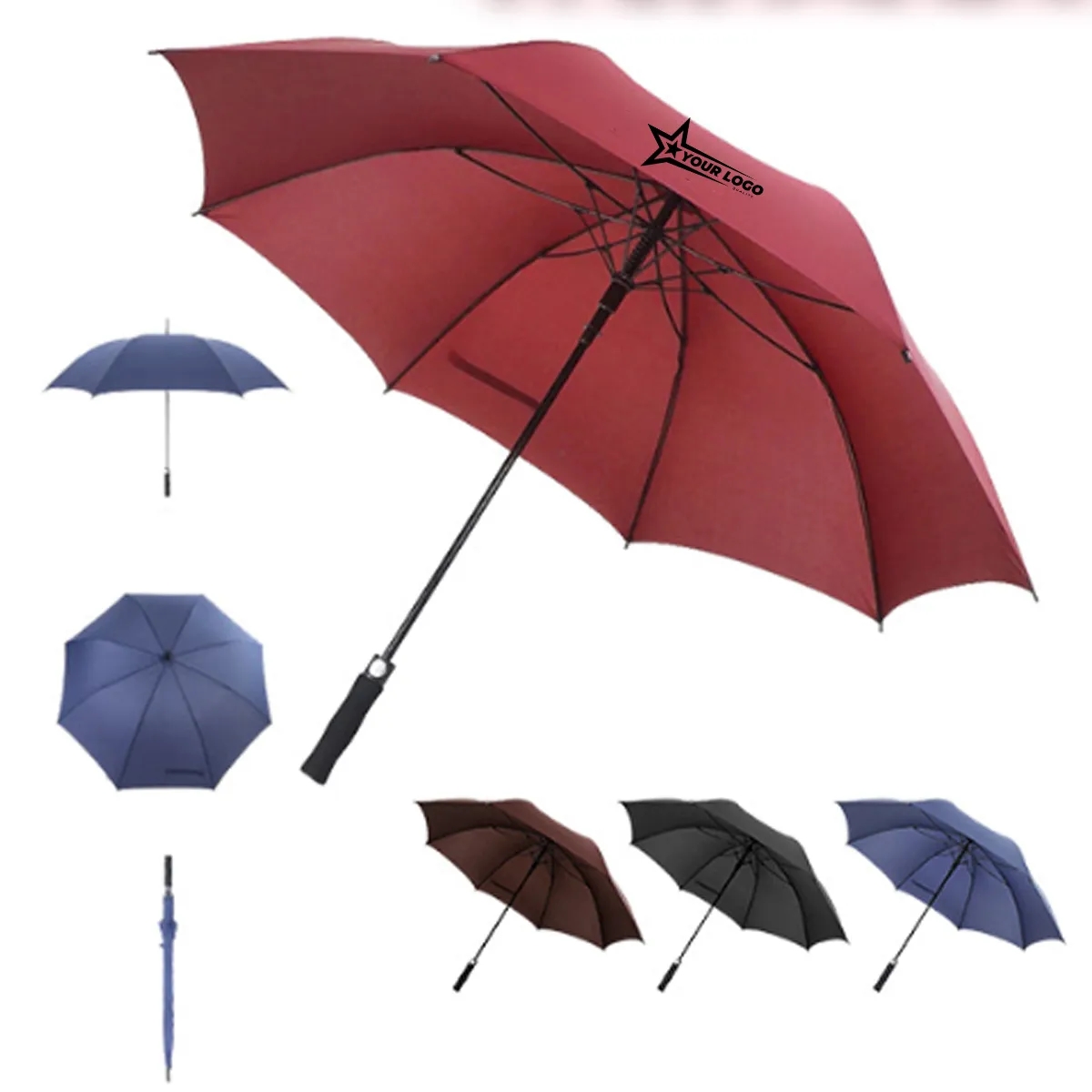 All-fiber Golf Umbrella Long Handle Business VIP Gift 1