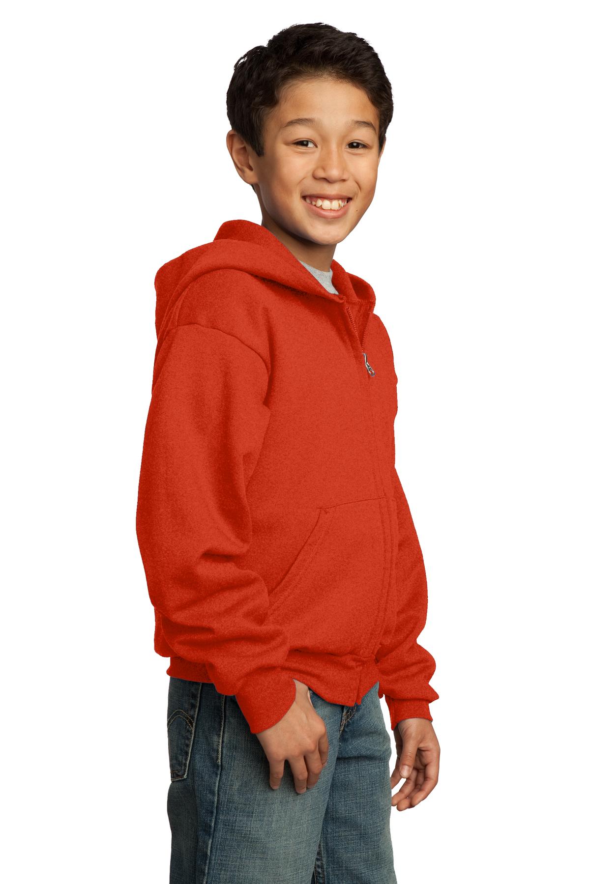 Port & Company® Youth Core Fleece Full-Zip Hooded Sweatshirt 55