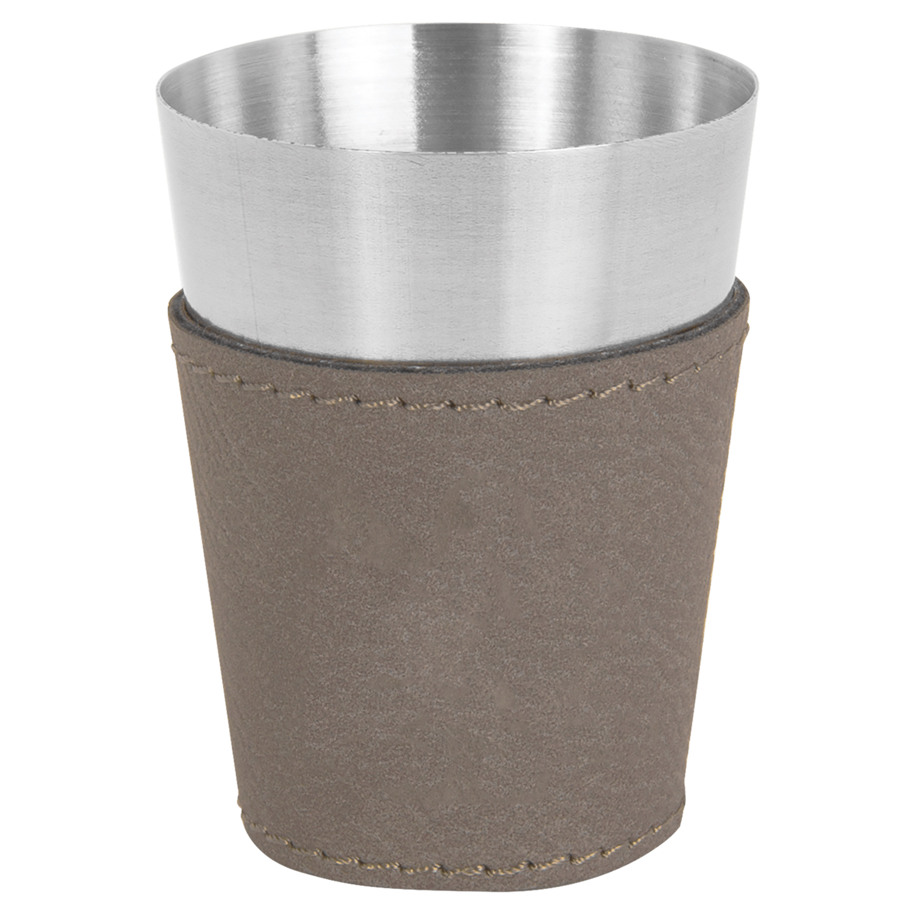 2oz. Gray Leatherette & Stainless Steel Shot Glass 2