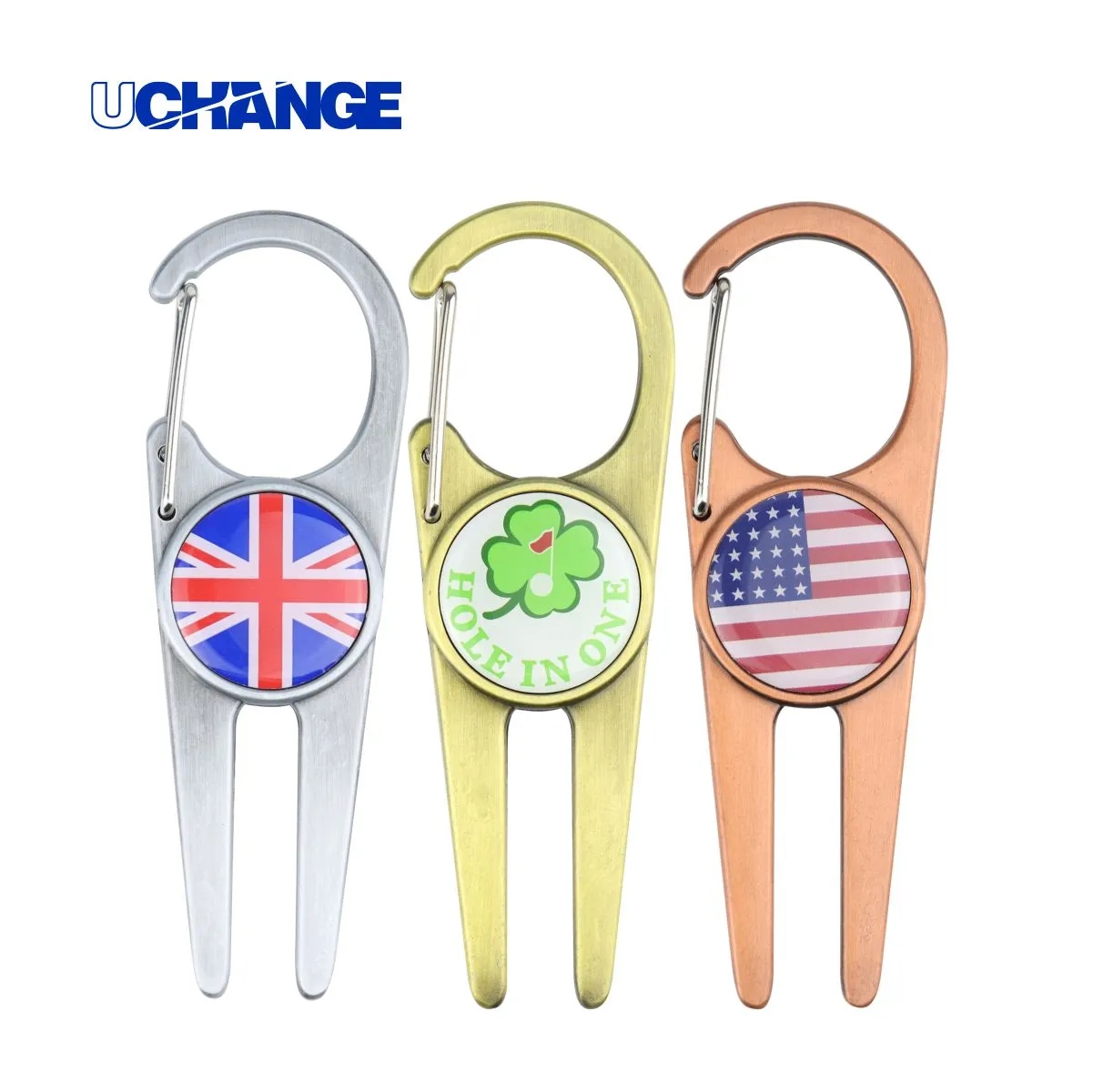 Carabiner Golf Divot Repair Tool With Magnetic Ball Marker 1