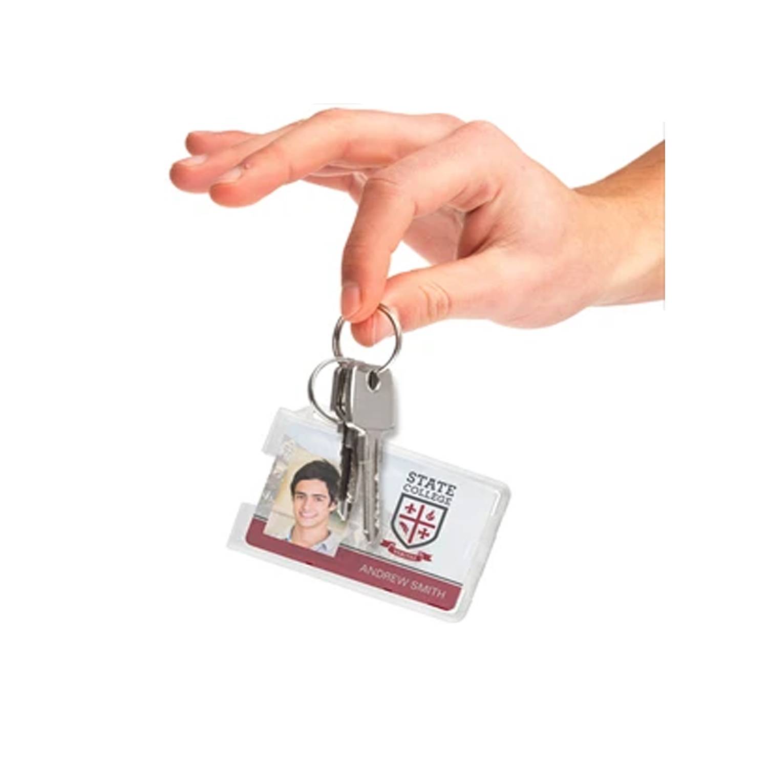 Rigid Plastic Badge Holders with Key Ring 3