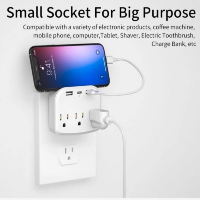 3-Outlet Extender with 3 Usb Power Strip 17