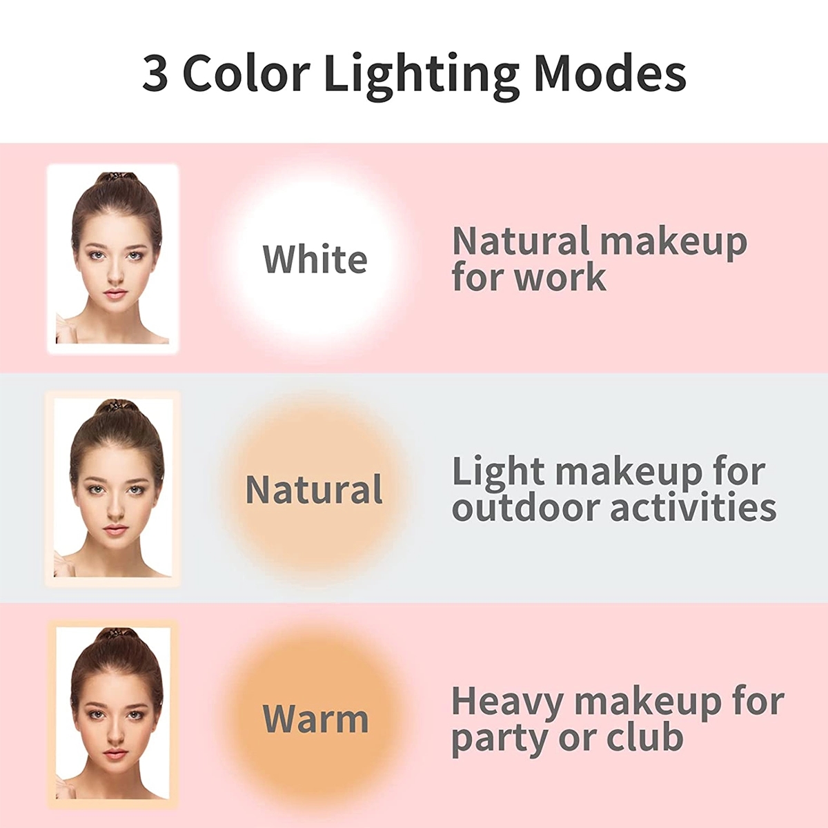 Portable Compact LED Cosmetic Mirror for Women Traveling 3