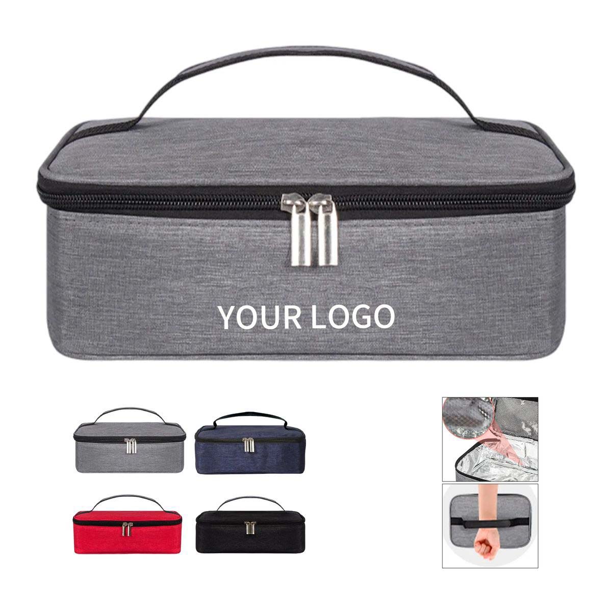 Portable Lunch Bag with Leather Reinforced Handle 3