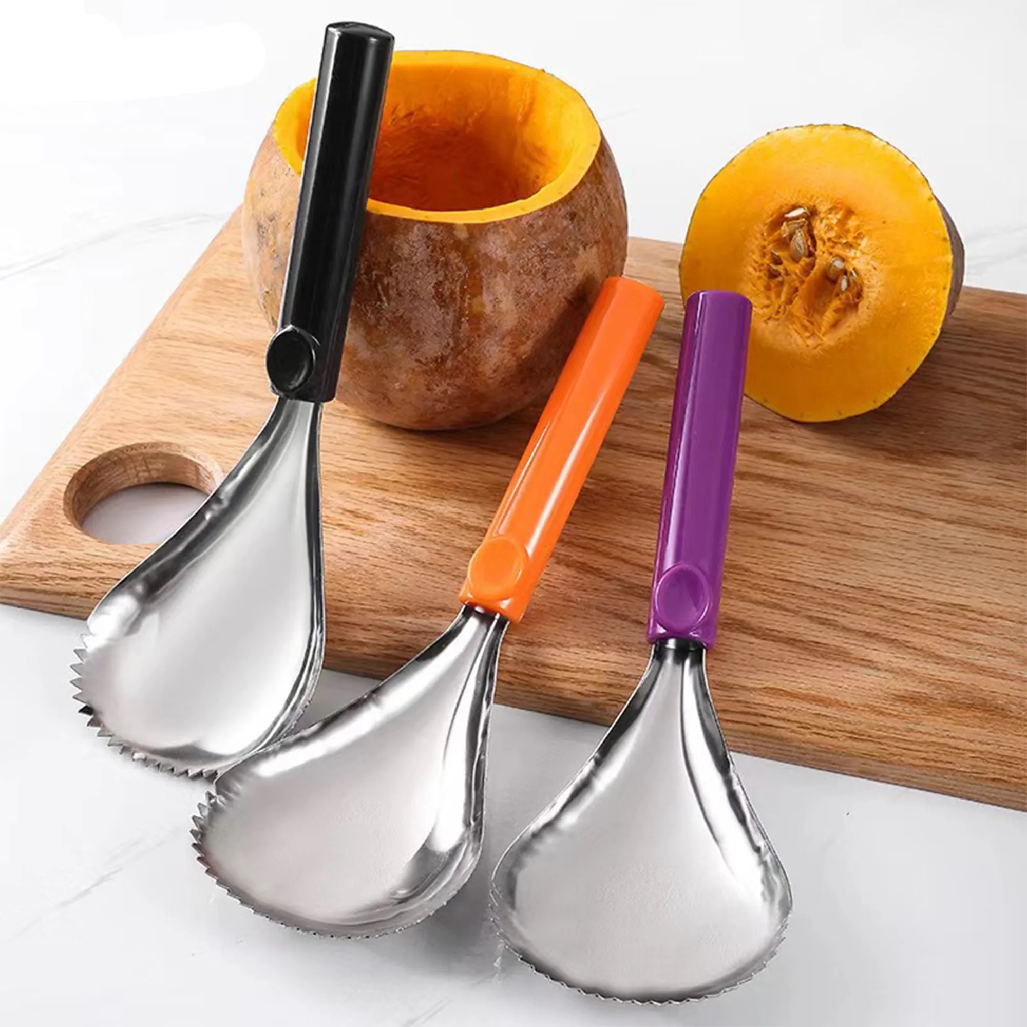 Stainless Steel Pumpkin Scoop With Customizable Logo 3