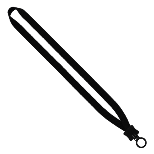 1/2" Smooth Nylon Lanyard with Plastic Clamshell & O-Ring 12