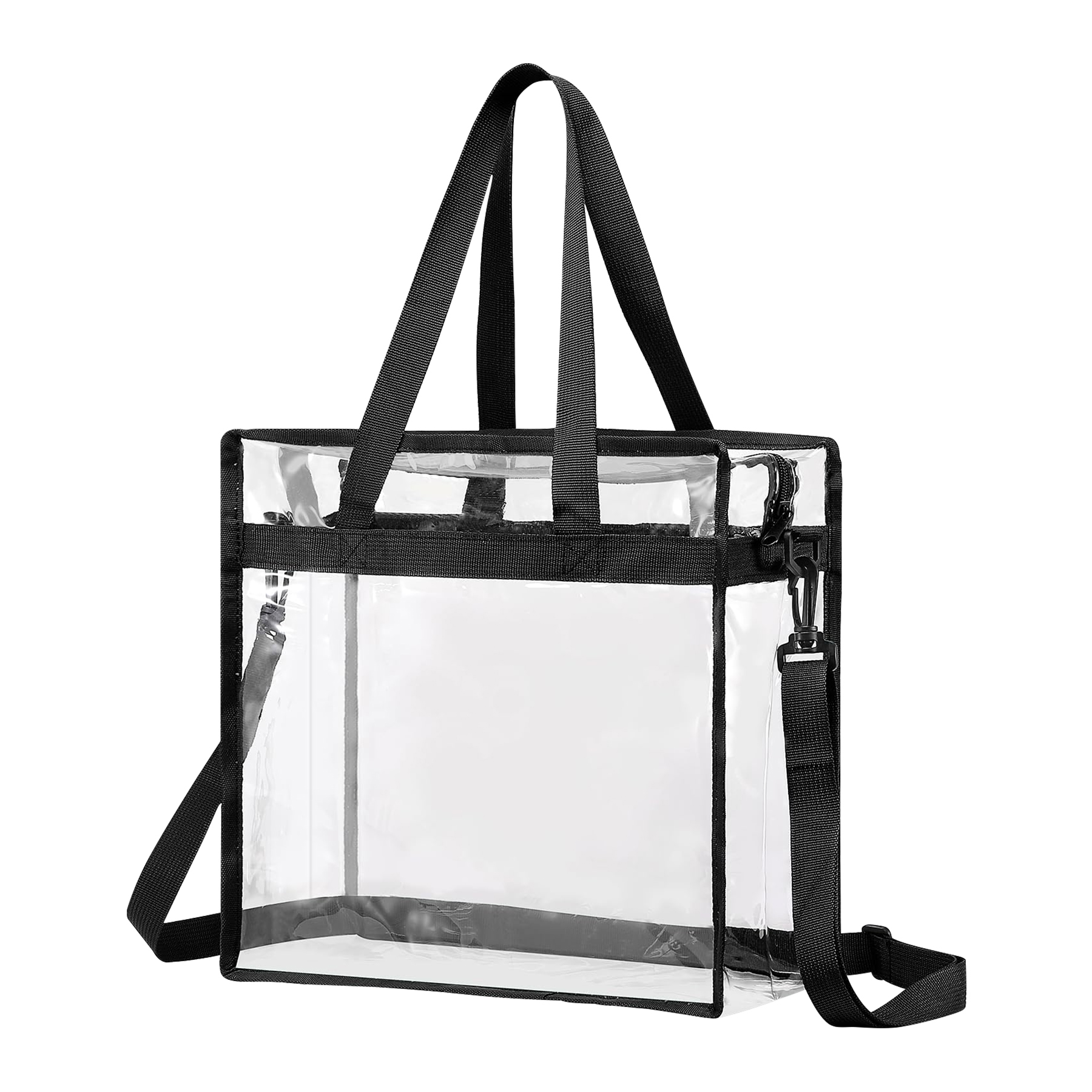 Square Clear PVC Zipper Shopping Tote Bag 6