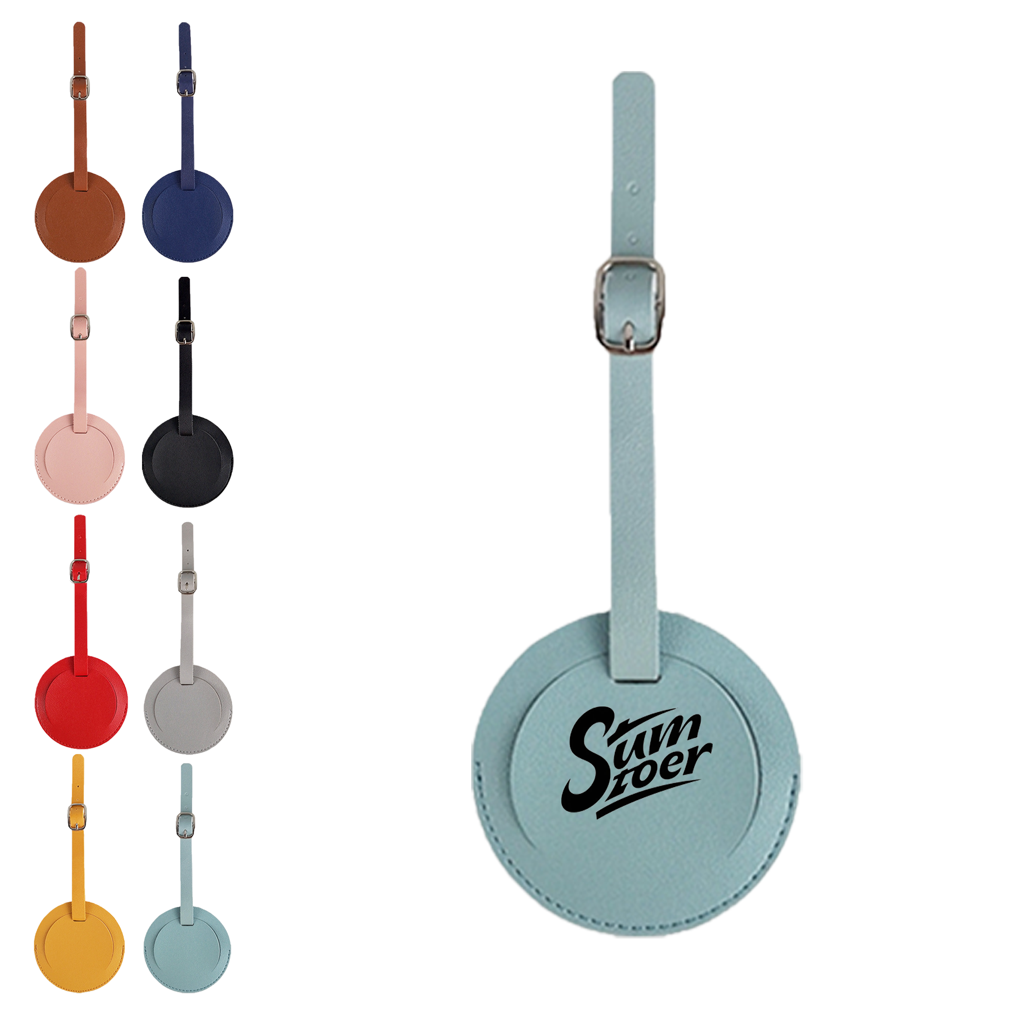 Round Leather Luggage Tag 2