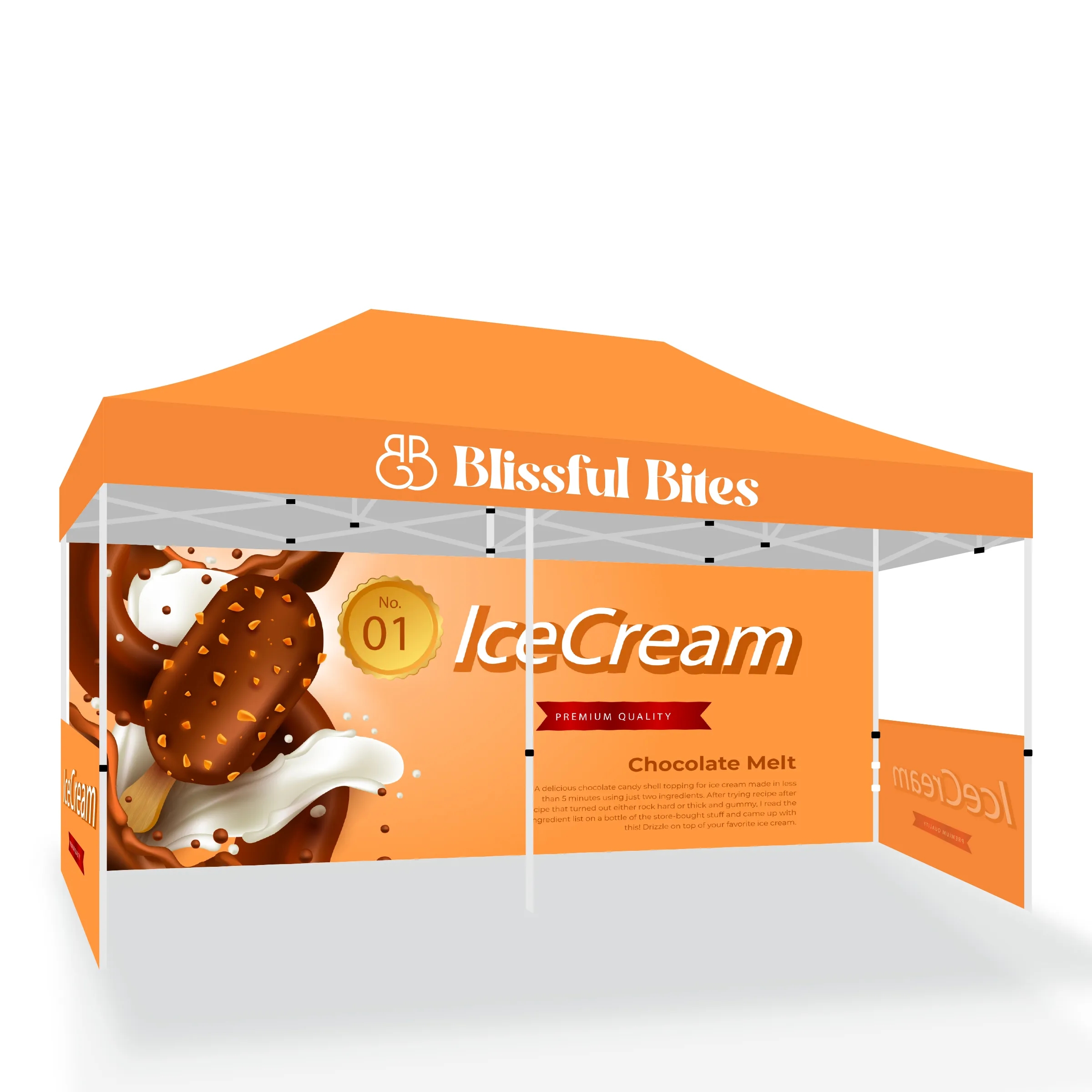 10x20 Premium Tent w/ Full Color Canopy, Back Wall, and Side 3