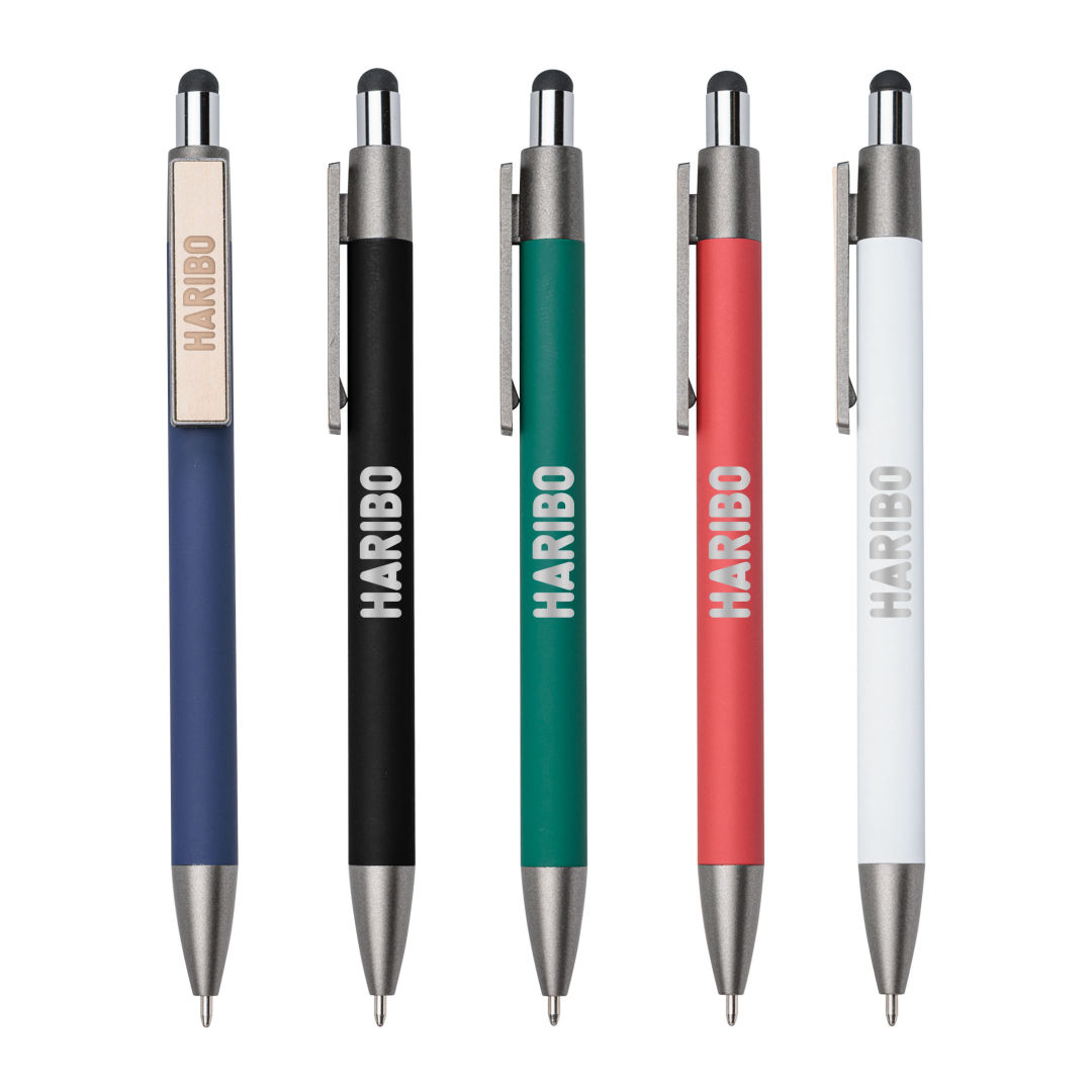 Hughes Metal Pen w/Wood Clip & Black Refill 13