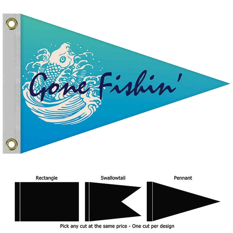 Single Reverse Nylon Boat Flag (12"x18") 2
