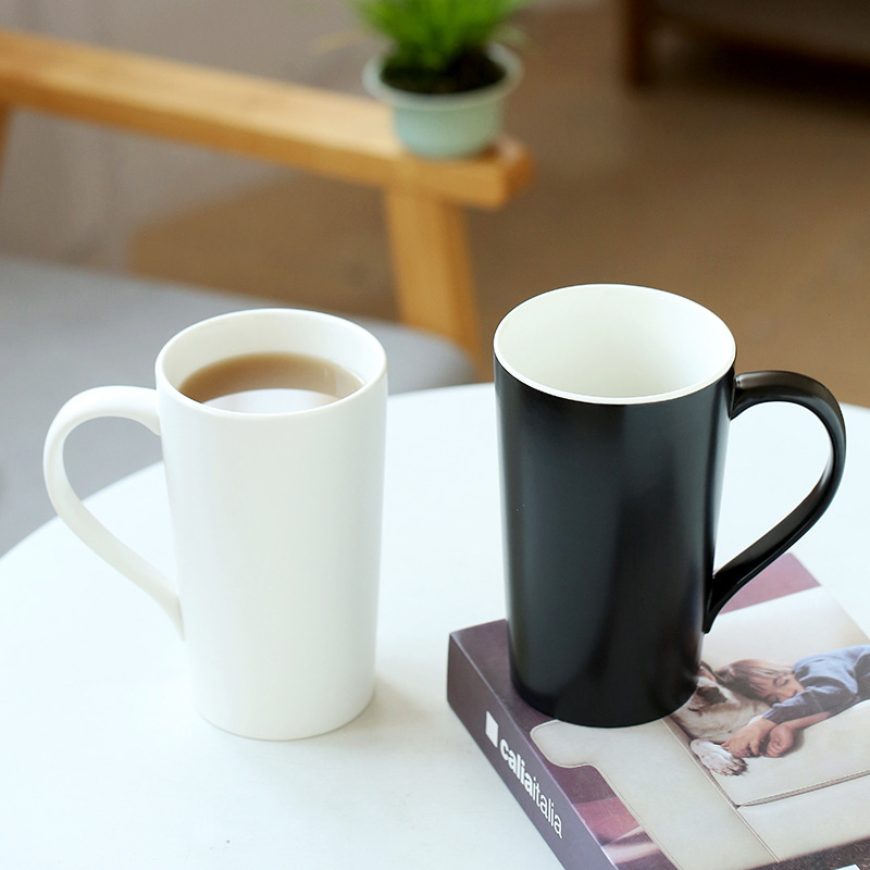 Matte Frosted Ceramic Mug With Lid And Spoon 2