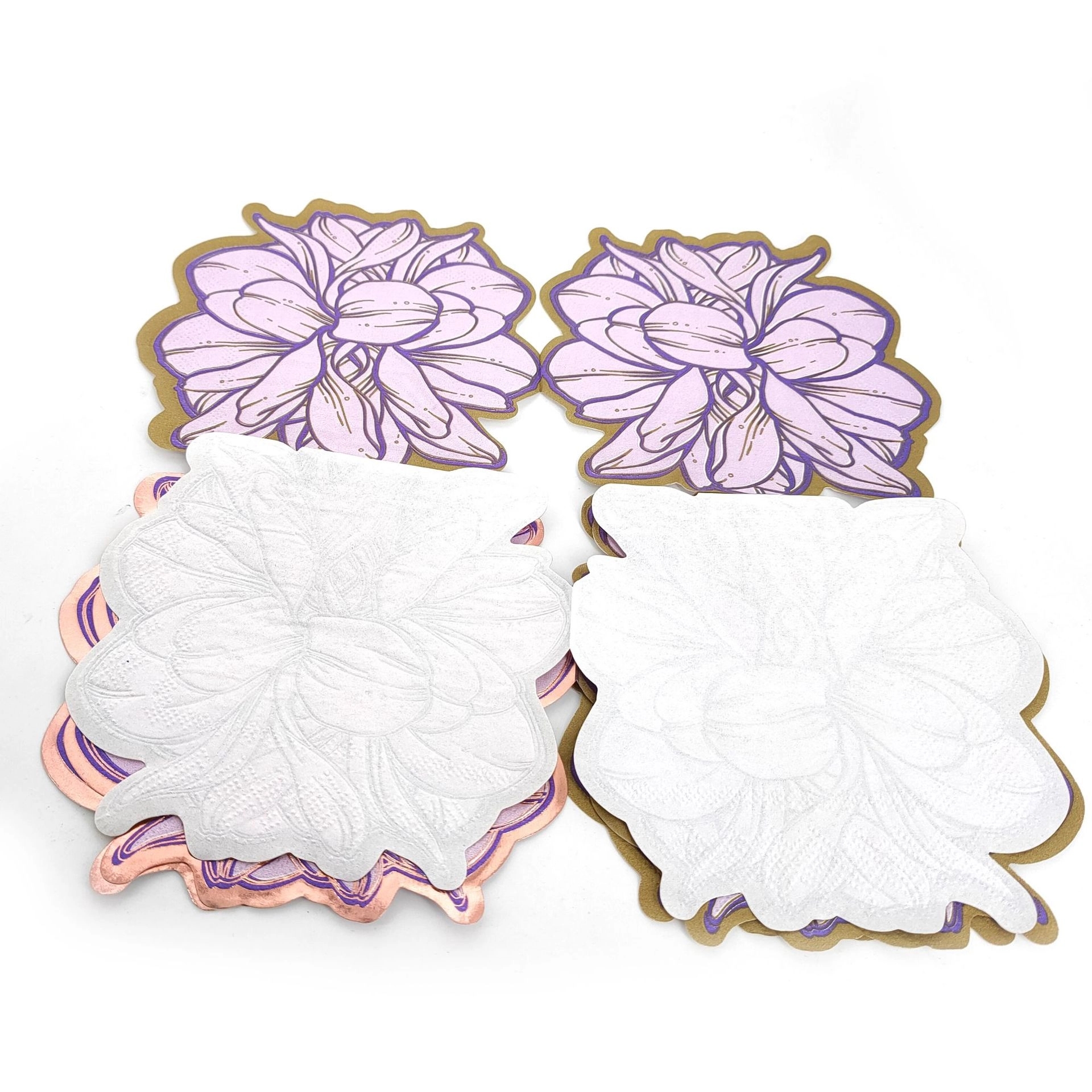 Custom Gold Foil Coterie Floral Paper Dinner Napkins 2