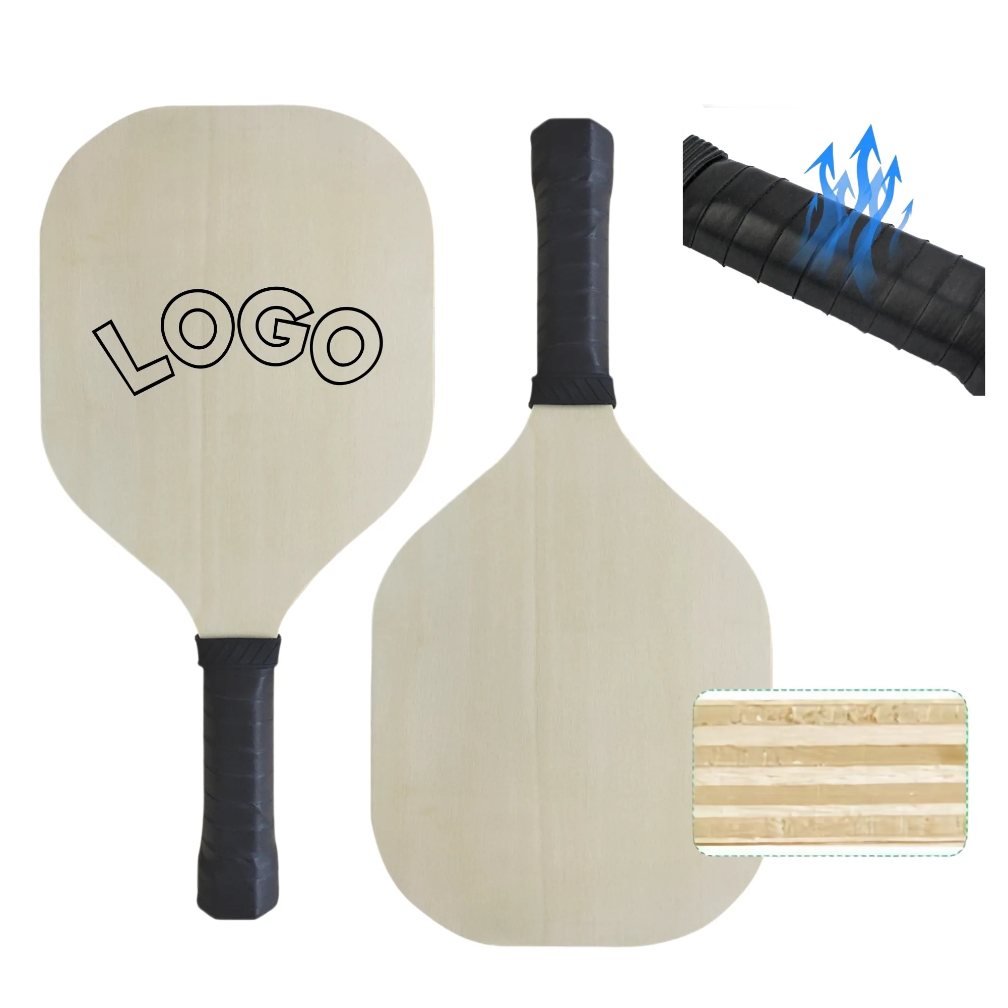 Comfortable Handle Wood Pickleball Paddle Racket 1
