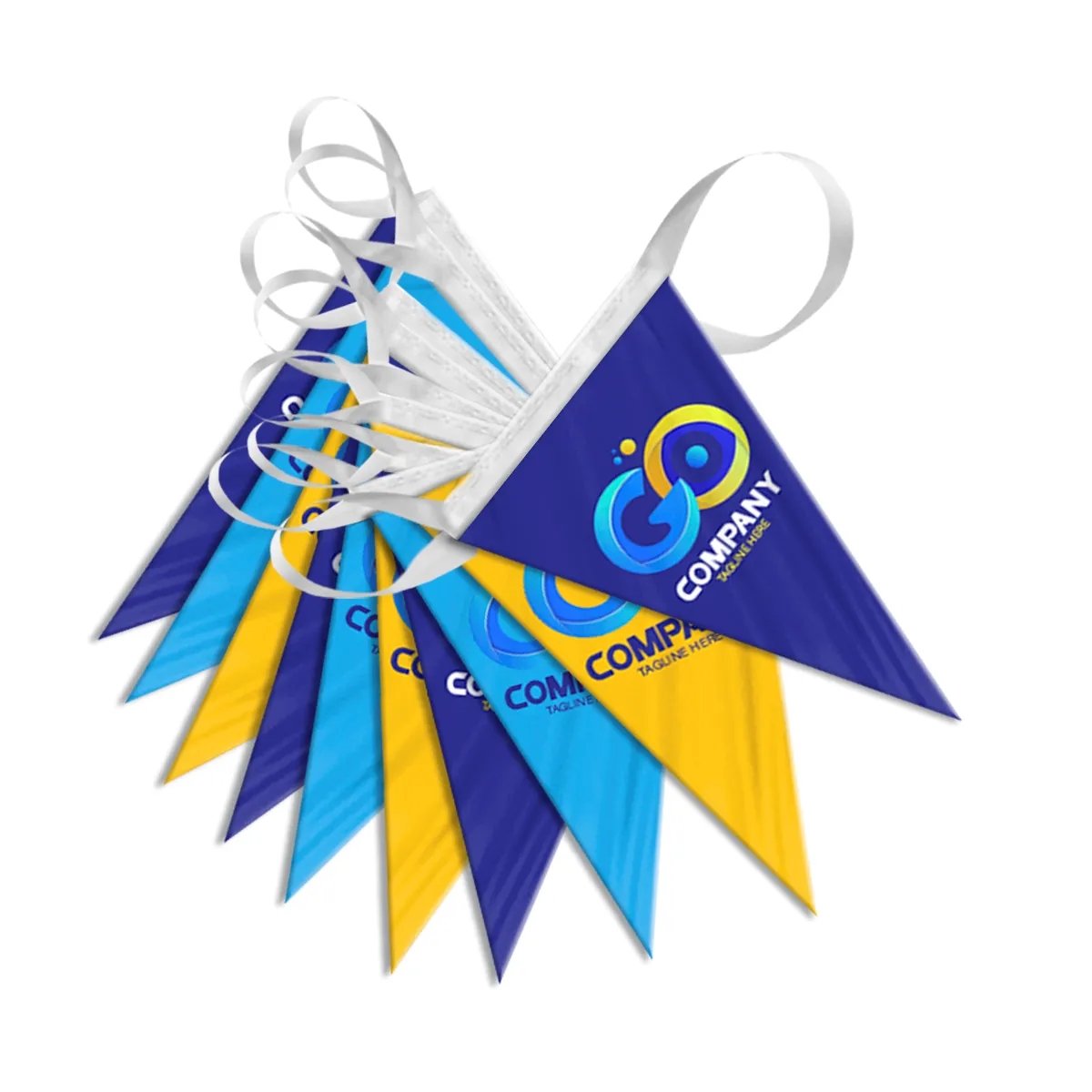 Custom 5mil Plastic Streamer with 6" x 9" Pennants 1