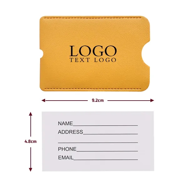 Vegan Leather Luggage Tag with Loop Strap 16