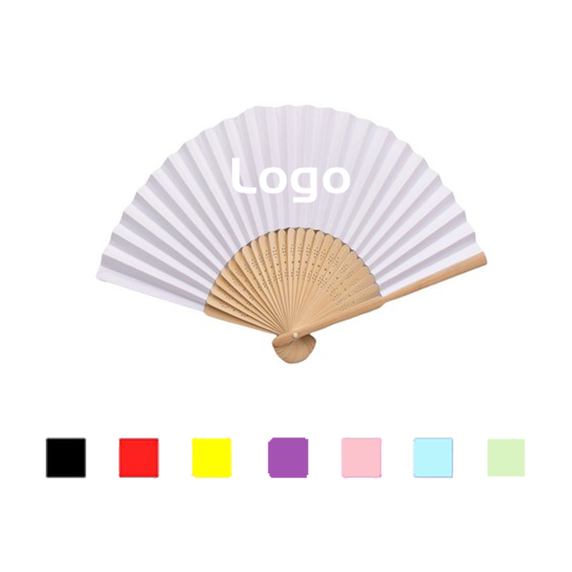 Handheld Paper Folded Bamboo Fan 4