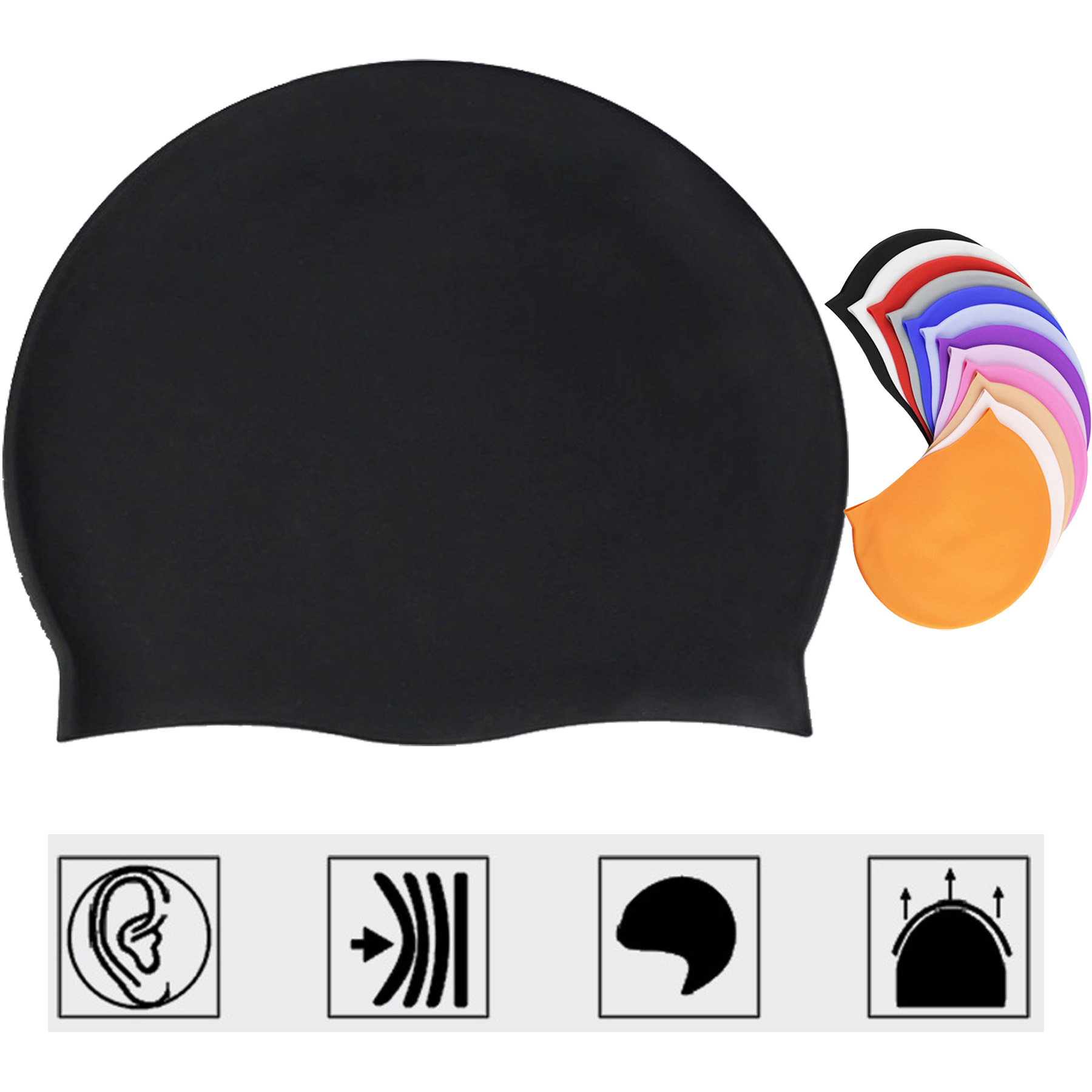 High Elastic Silicone Swim Cap 1