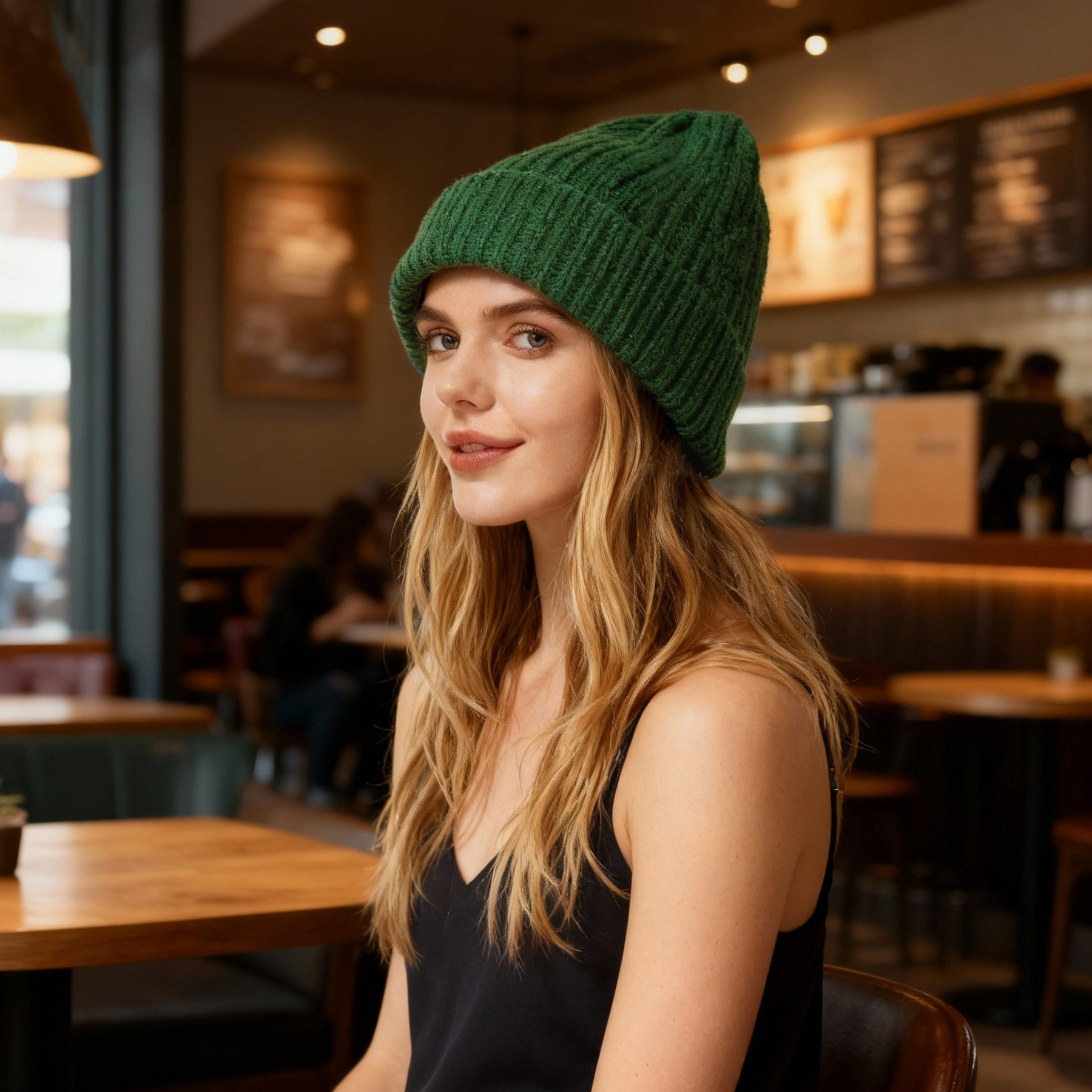 Cuffed Knitted Beanie, custom hat with logo imprint 19