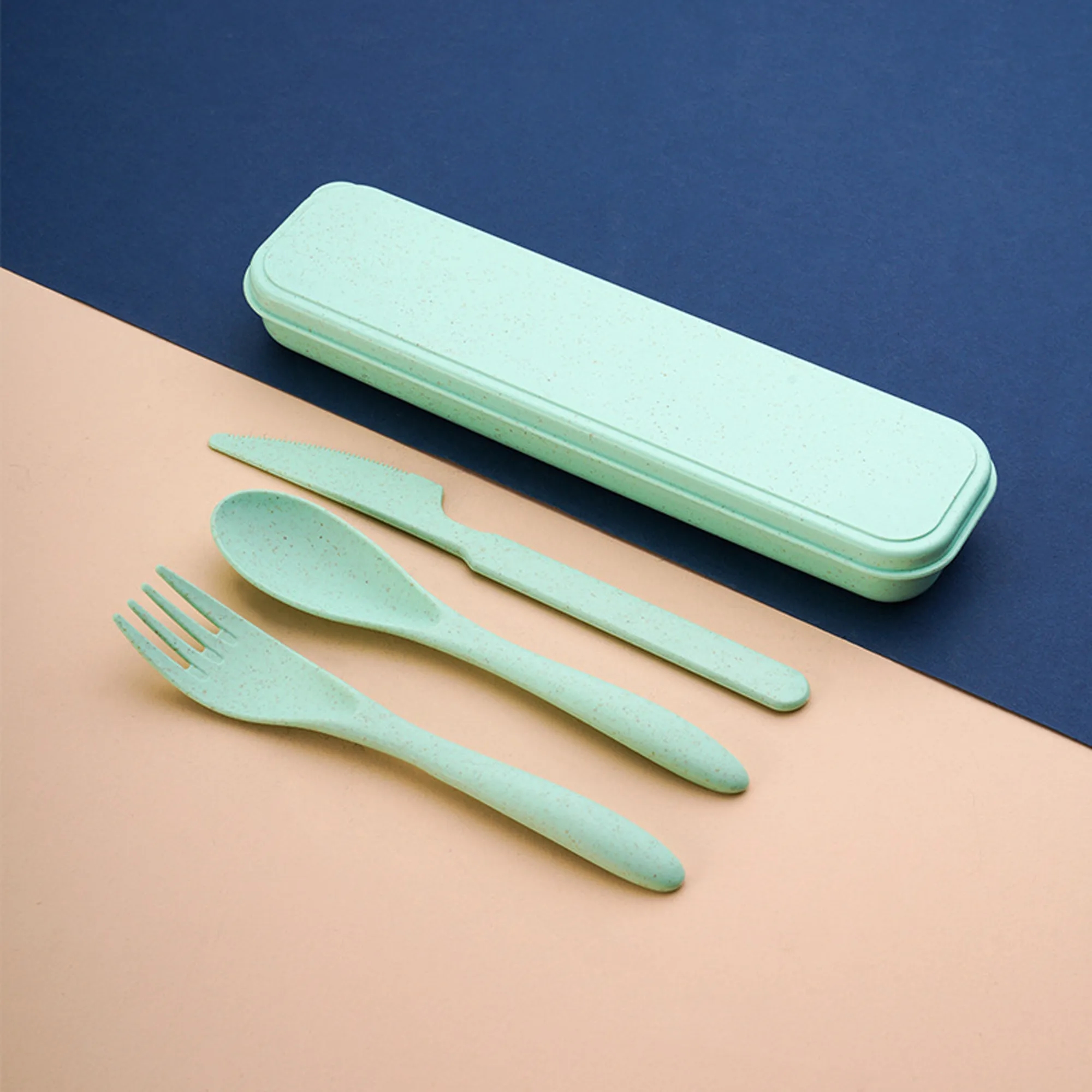 3 in 1 Reusable Wheat Straw Cutlery Set 7