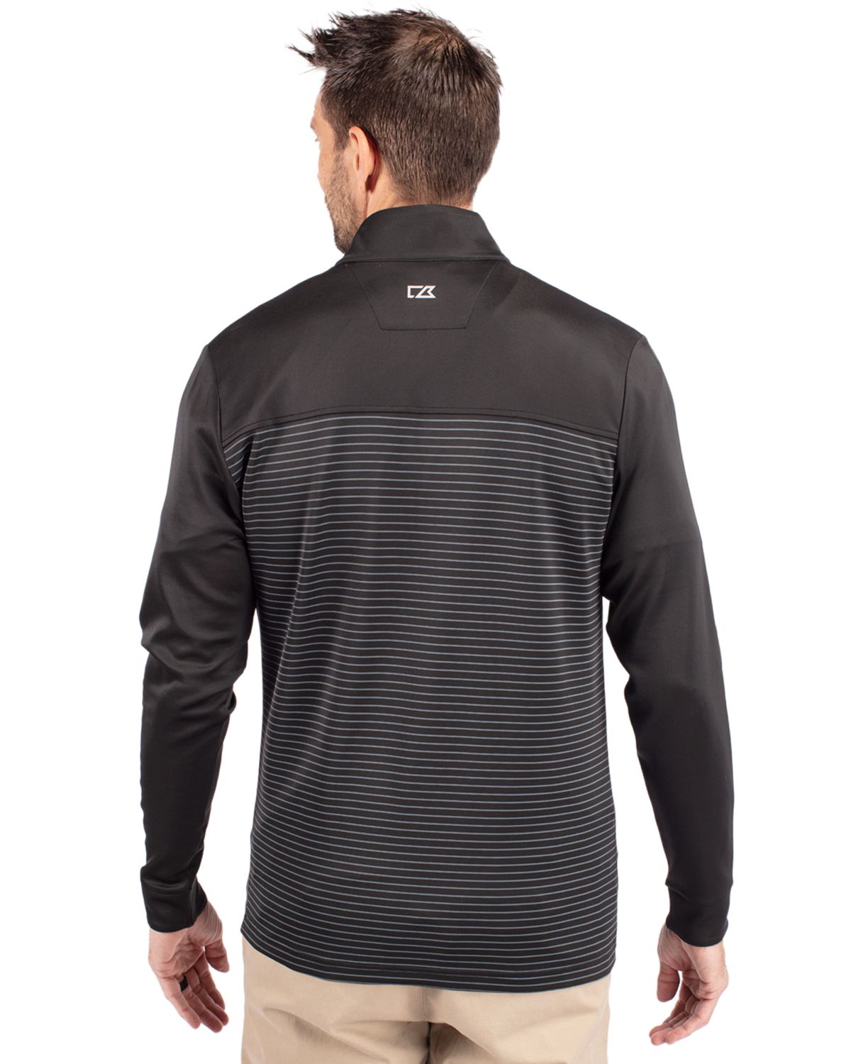 Traverse Stretch Eco Stripe Quarter Zip Mens Pullover