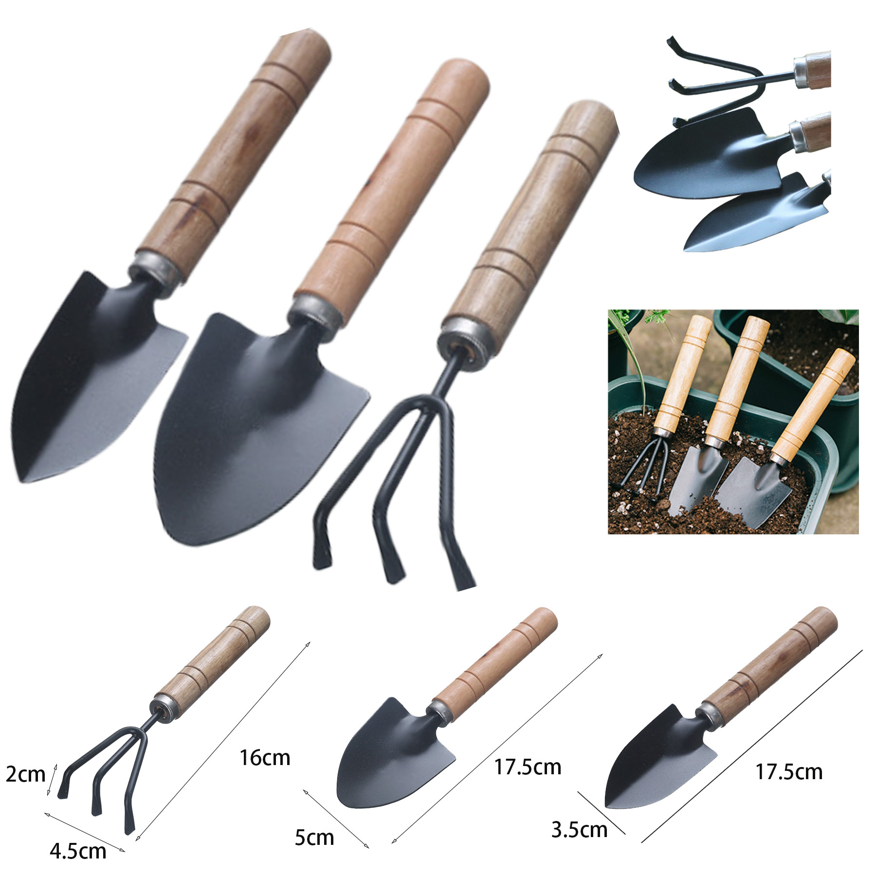 3 Pieces Mini Garden Tool Set 1