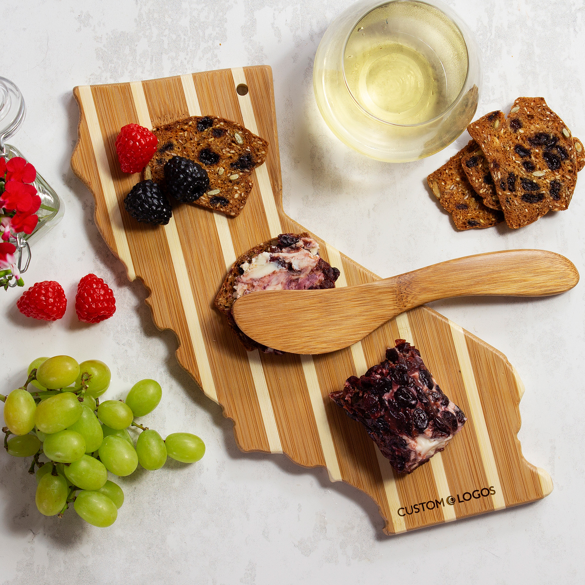 California Charcuterie Board with Spreader Knife Gift Set 6